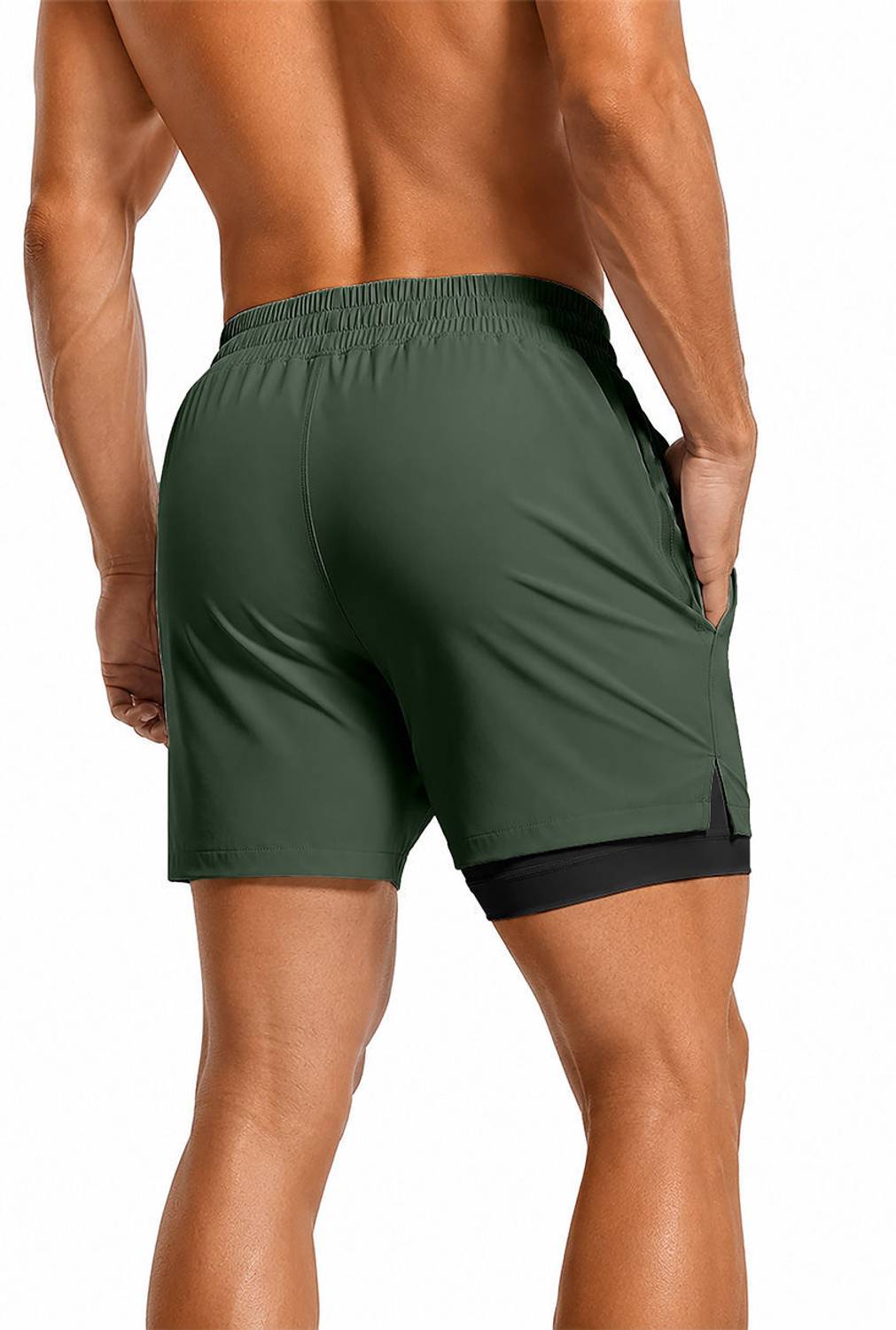 PRAVAHA Solid Men Green Gym Shorts - Image 3