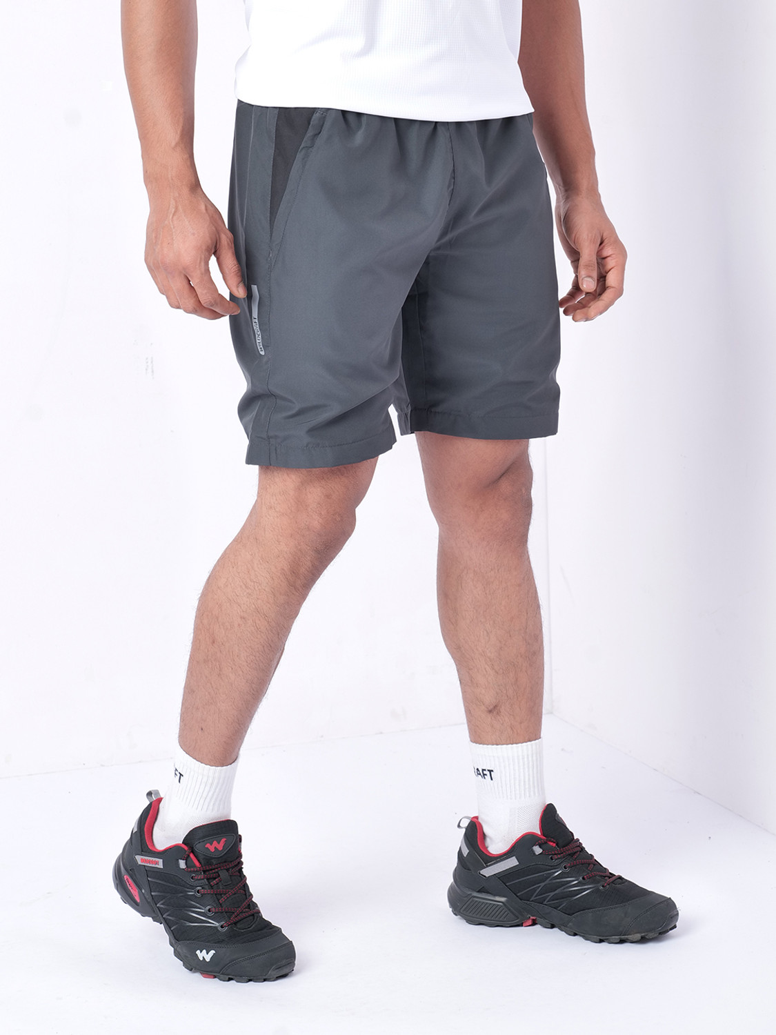 Image of Wildcraft Solid Men Dark Grey Casual Shorts