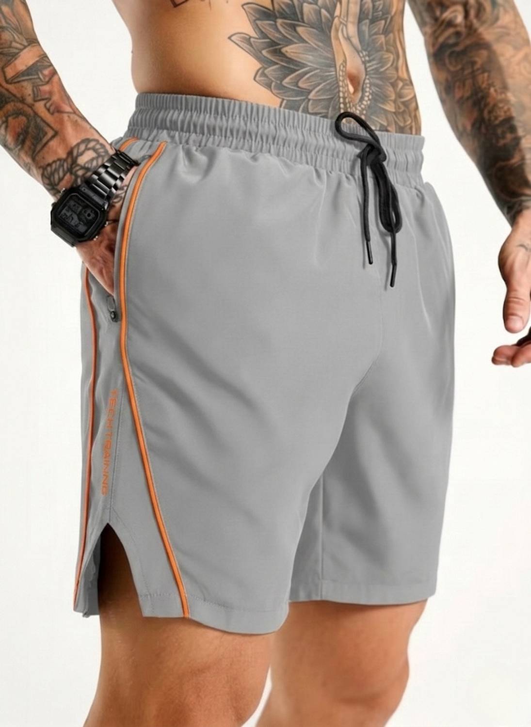 beatlain Solid Men Grey Gym Shorts
