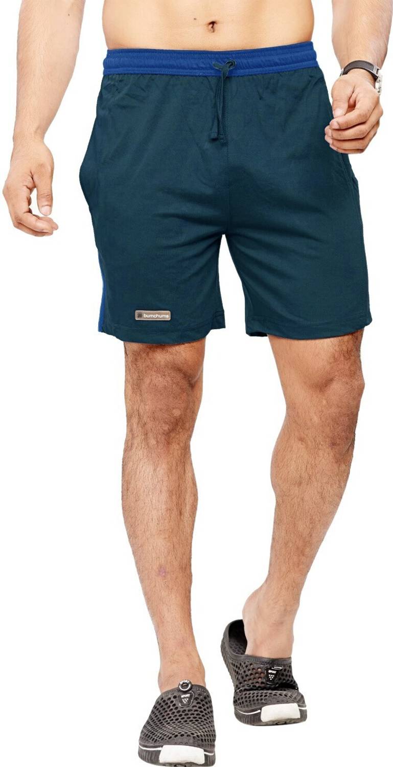 Bumchums Solid Men Green Bermuda Shorts
