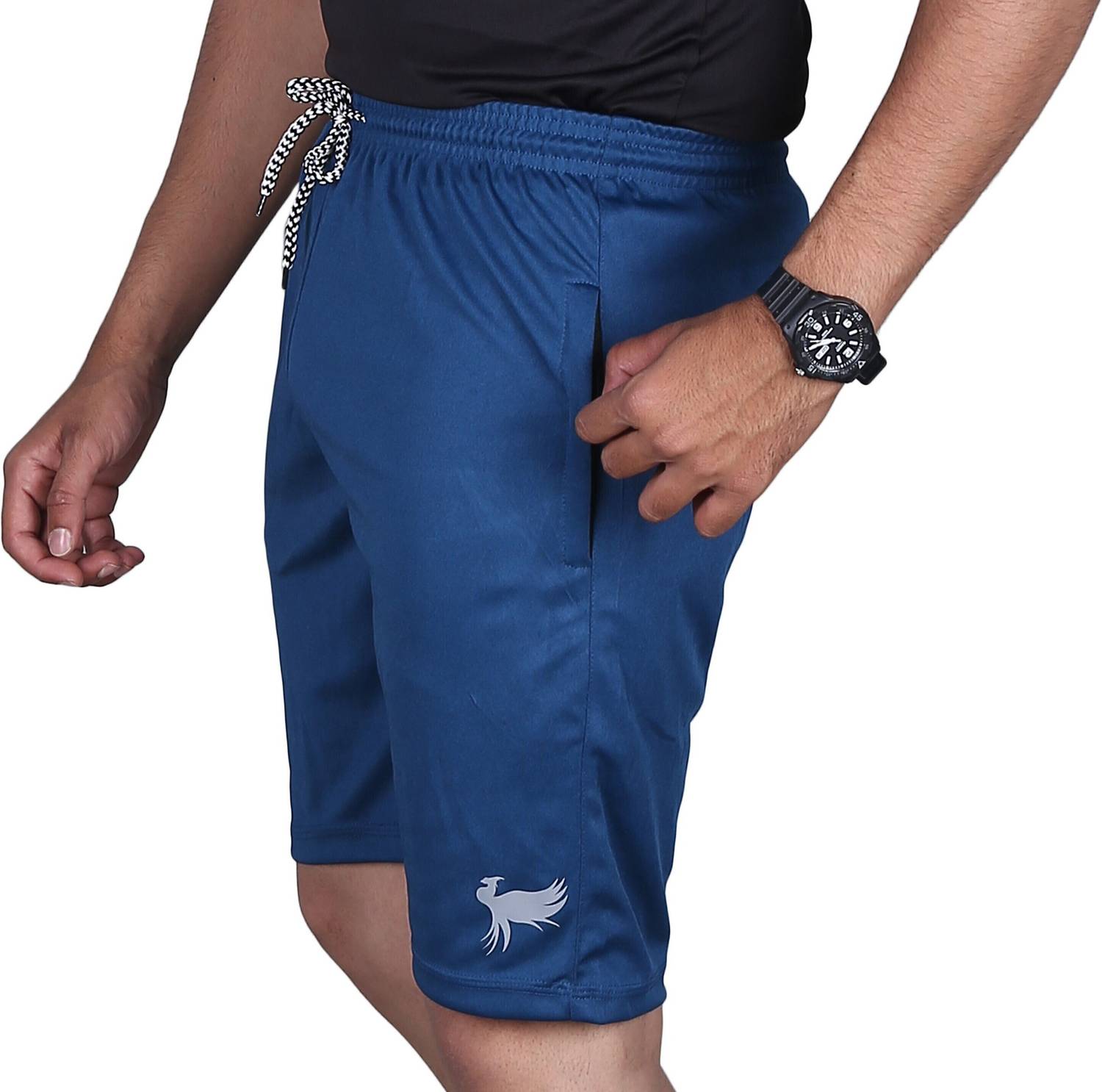 POPLENS Printed Men Blue Regular Shorts