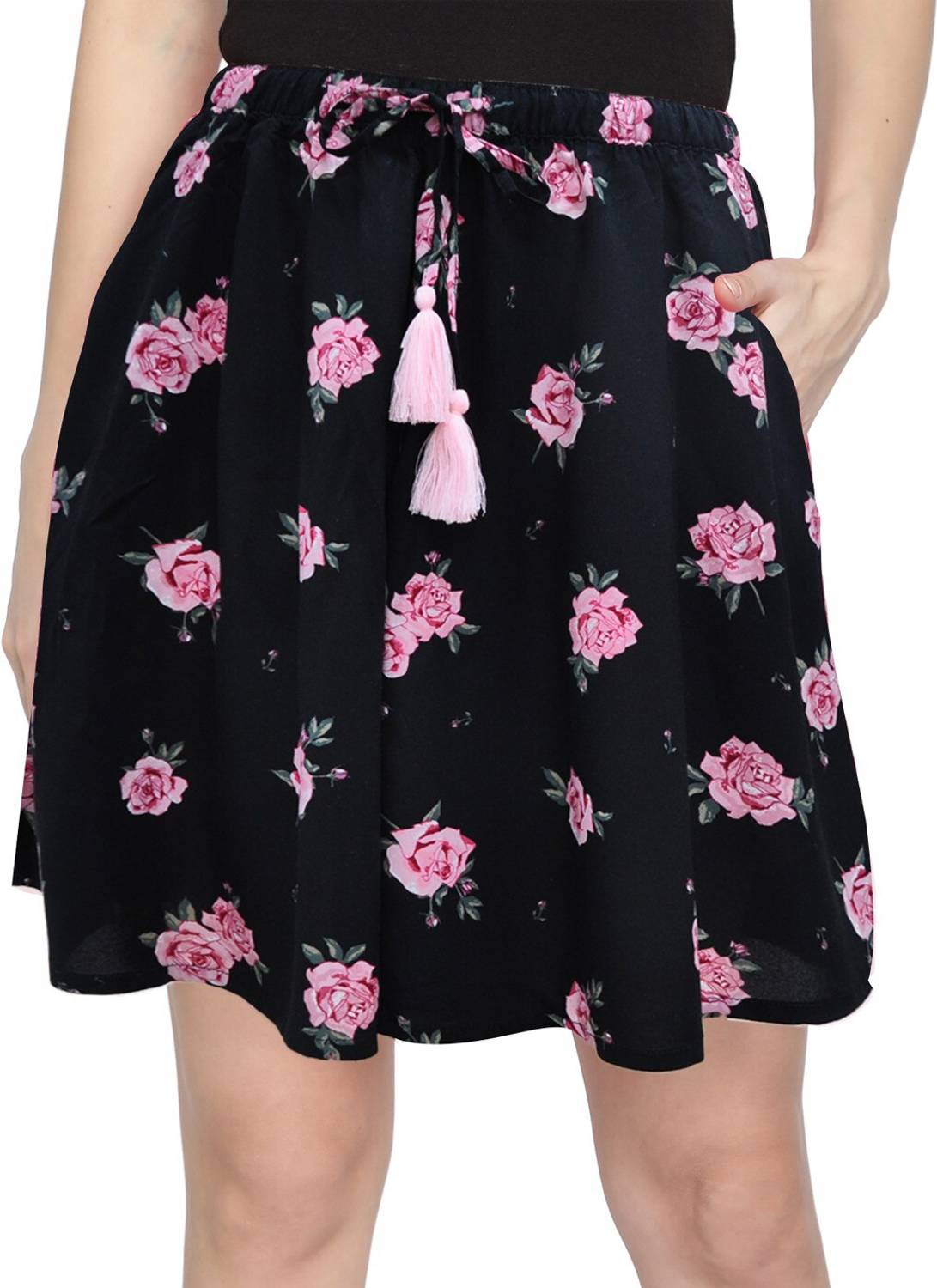 BSTORIES Printed Women Black, Pink Casual Shorts