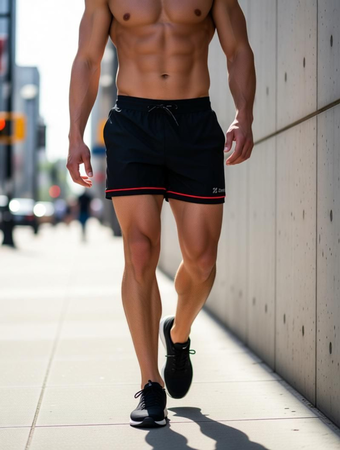 Image of zenfit Printed Men Black Sports Shorts