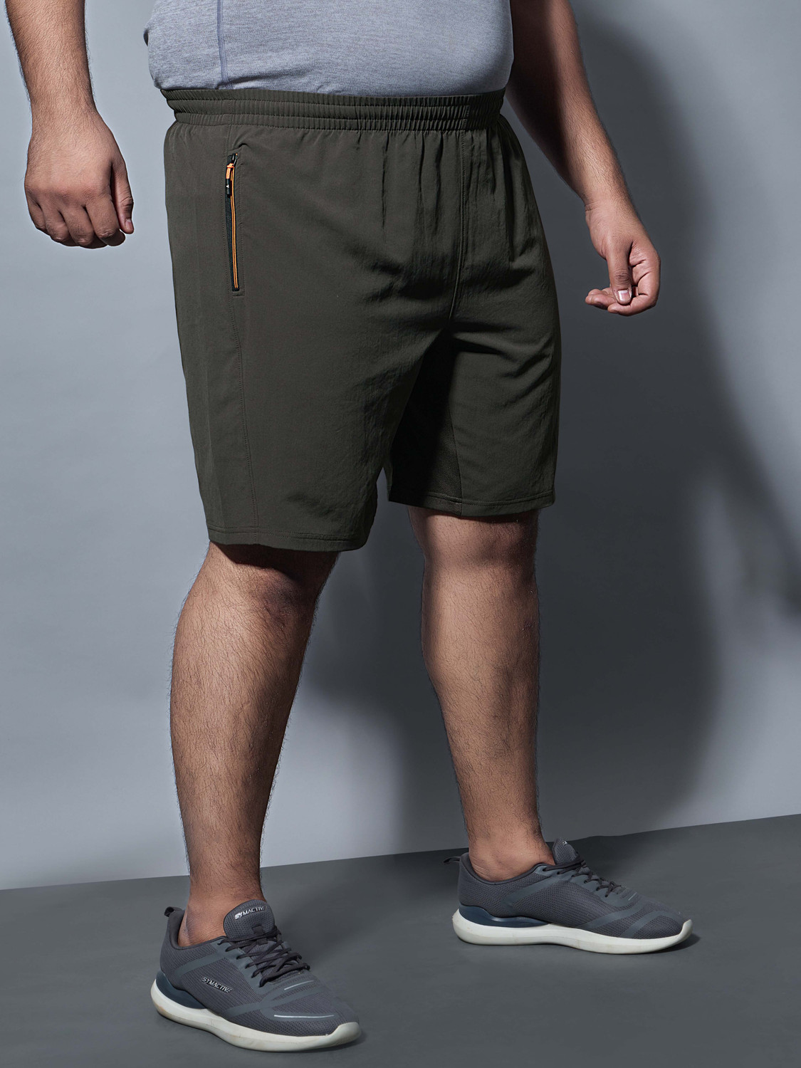 Image of TECHNOSPORT Solid Men Dark Green Sports Shorts