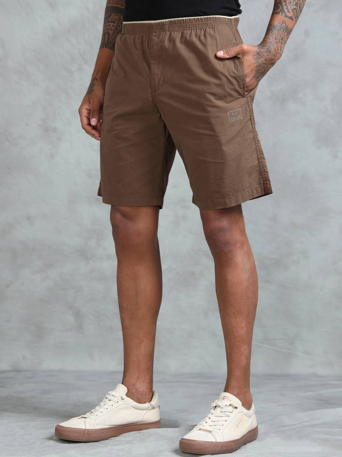 bEEVEE Solid Men Brown Regular Shorts