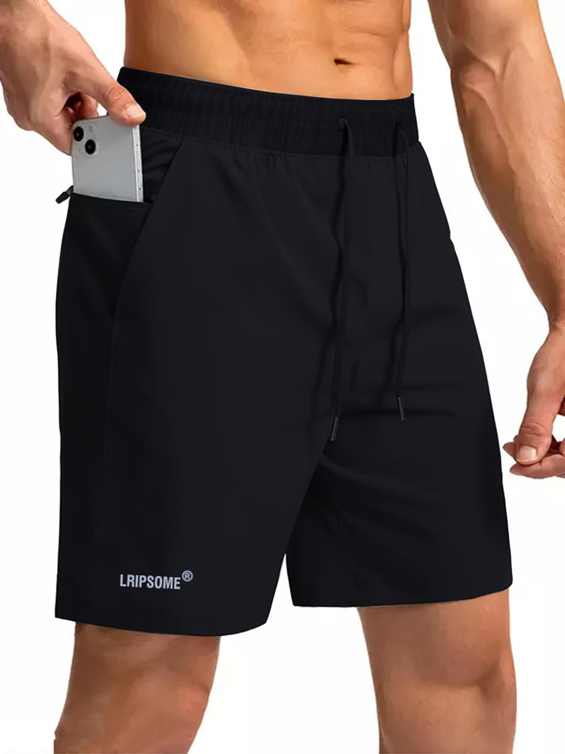 Image of Lripsome Solid Men Black, Grey Regular Shorts