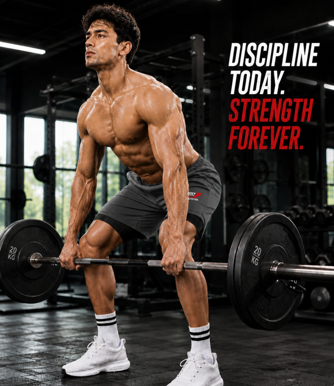 Image of JACKY FITNESS Printed Men Dark Grey Gym Shorts, Sports Shorts
