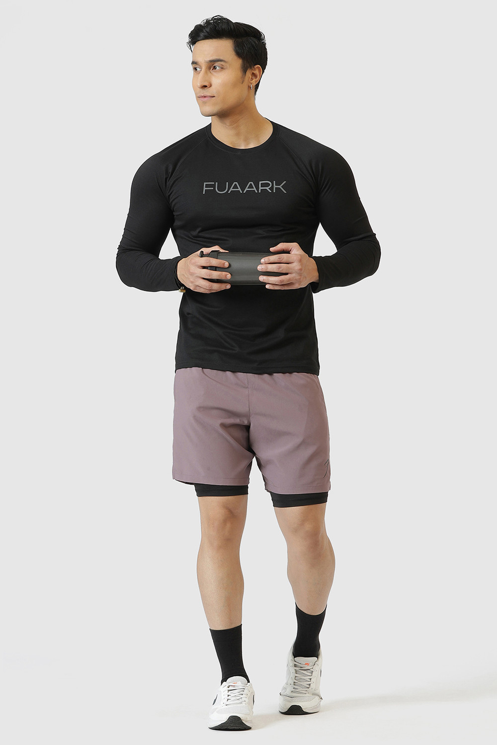 Image of FuaarK Solid Men Purple Sports Shorts
