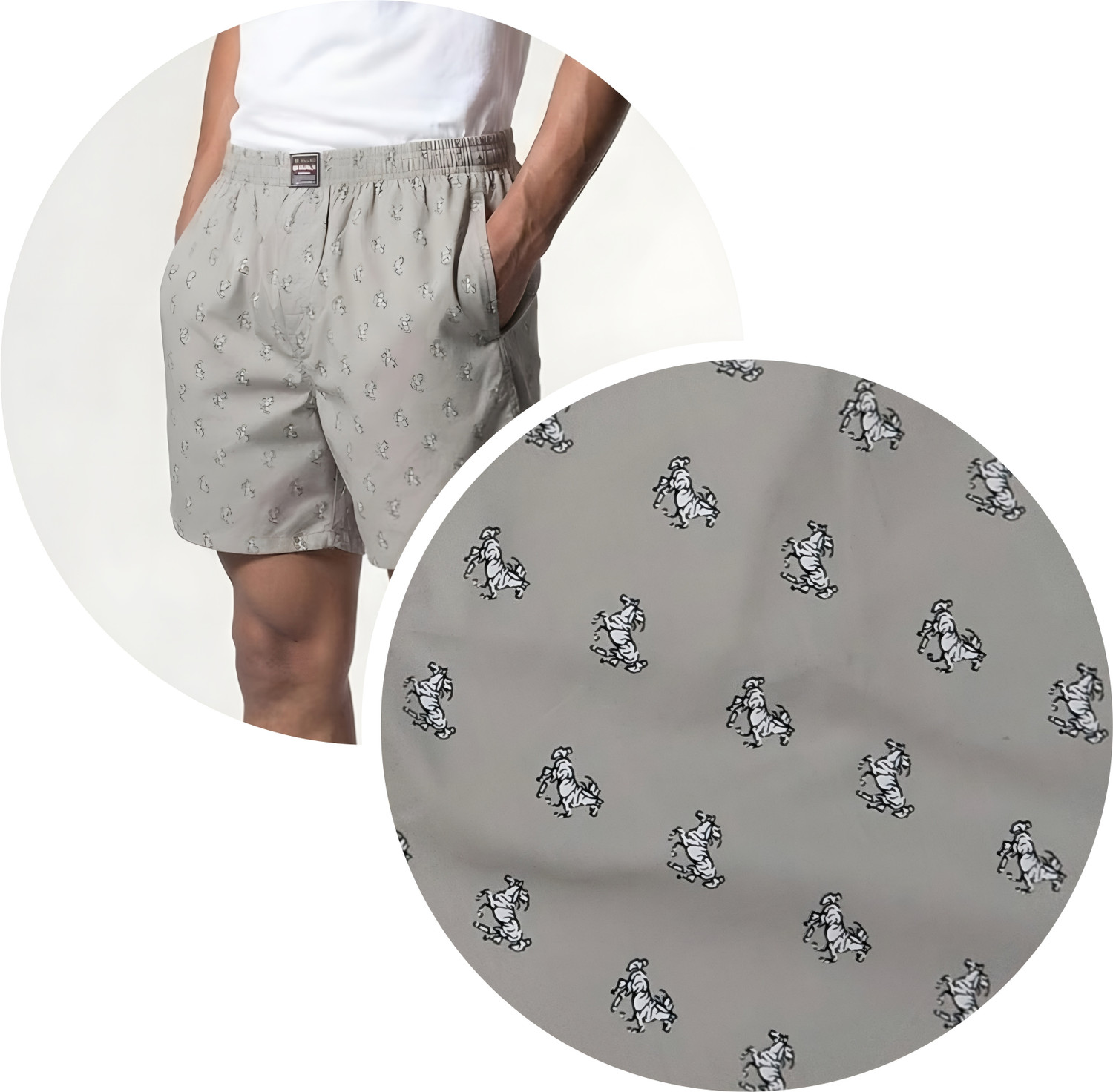 Image of Zafly Pack of 2 Printed Men Grey, Black Boxer Shorts