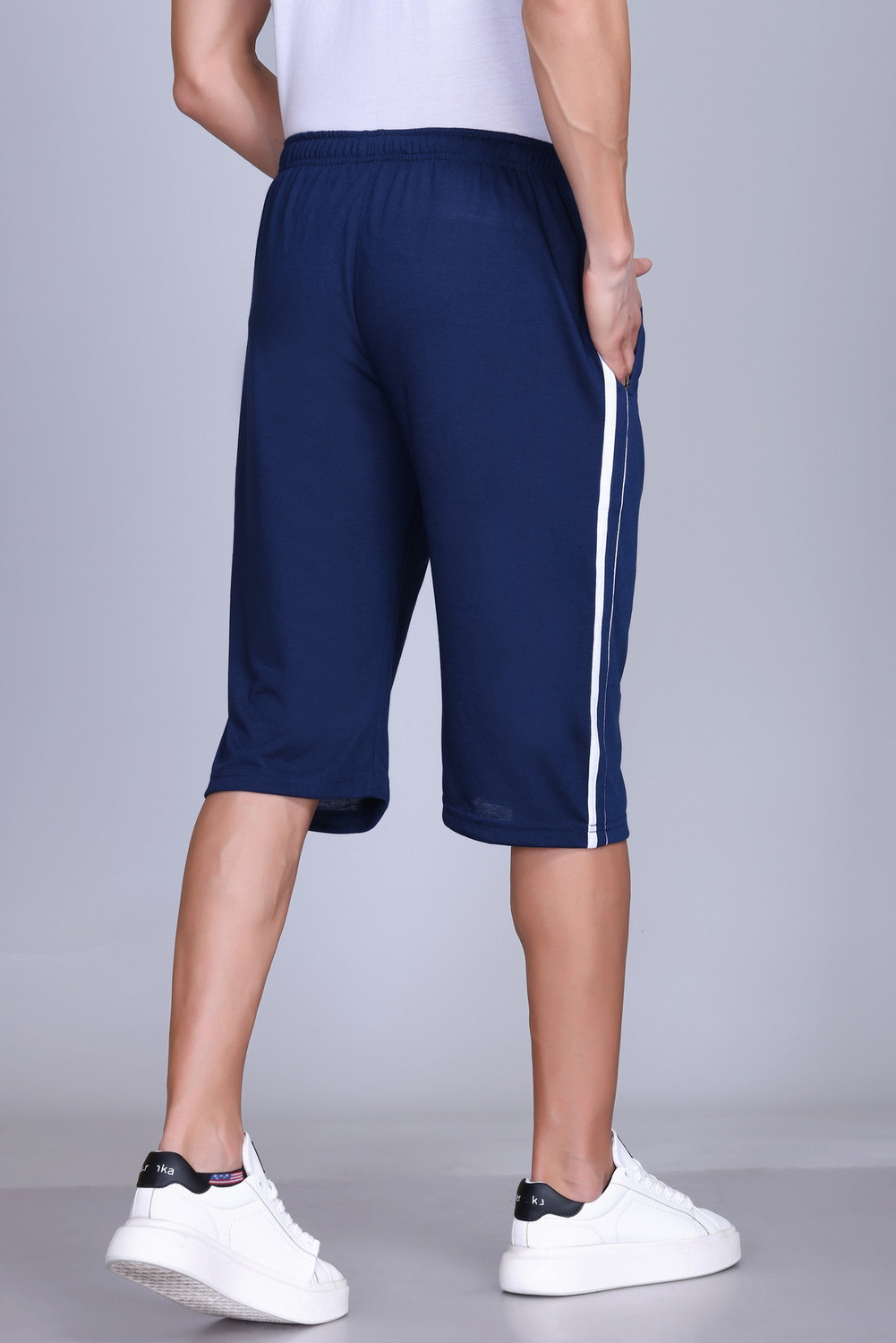 Image of Adrenex Solid Men Blue Sports Shorts