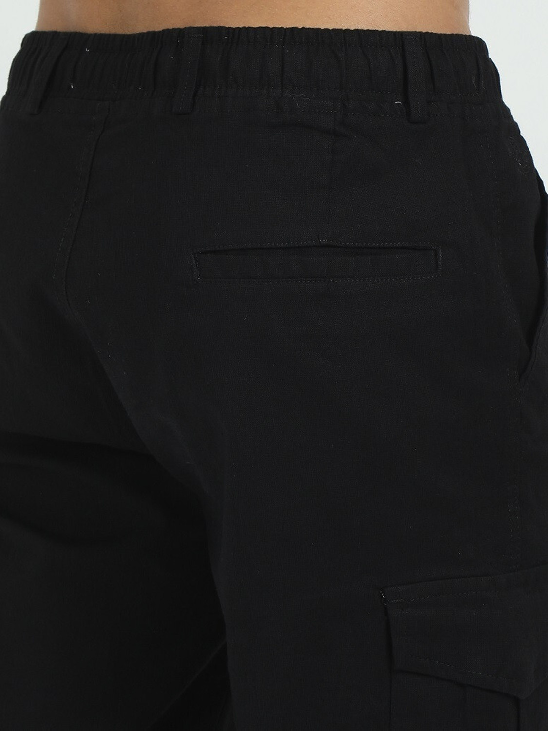 Image of Bellaciao Clothings Co Solid Men Black Cargo Shorts