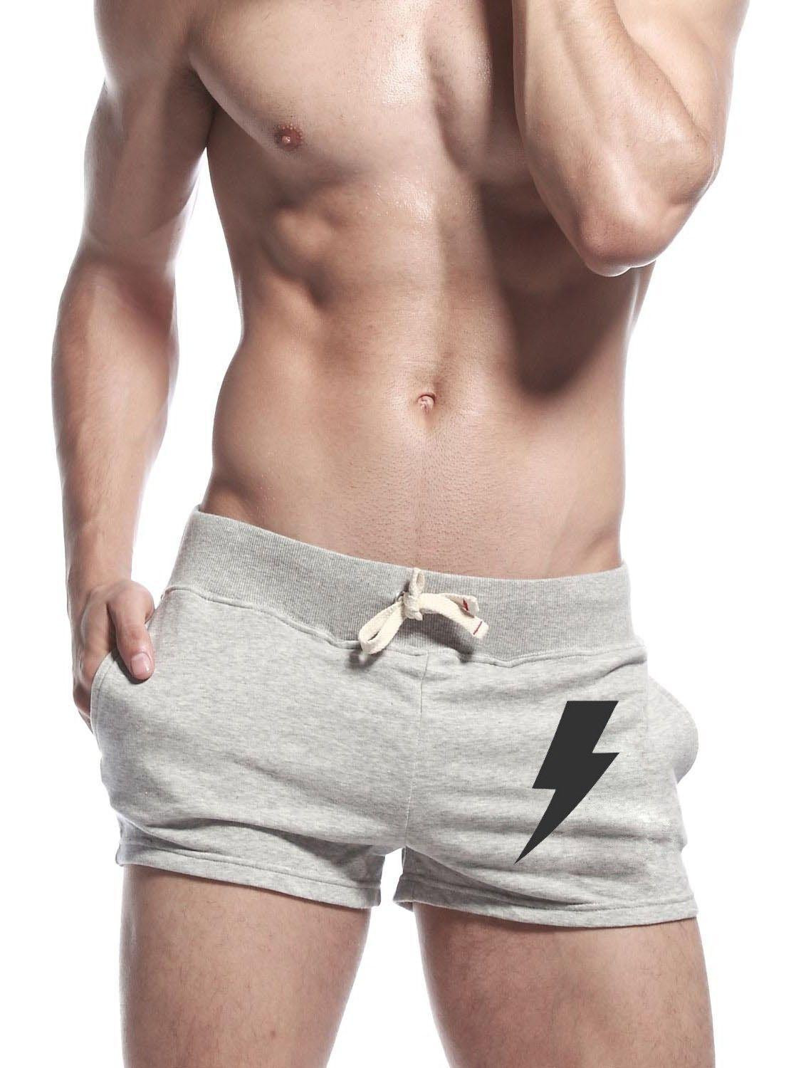 Image of HOTFITS Solid Men Grey Gym Shorts