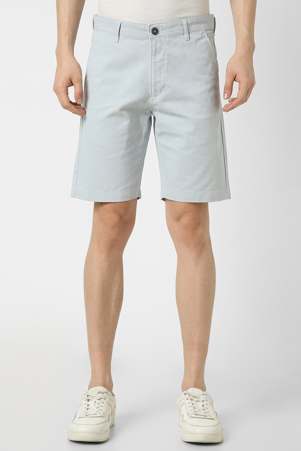 Image of PETER ENGLAND Solid Men Light Blue Regular Shorts