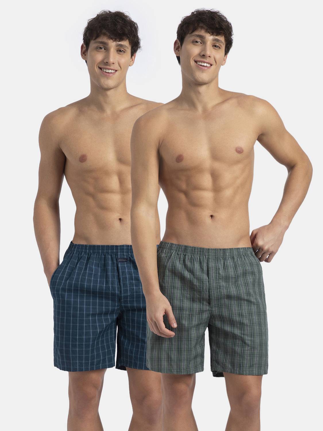 JOCKEY Checkered Men Multicolor Boxer Shorts Pack of 2 - Image 1