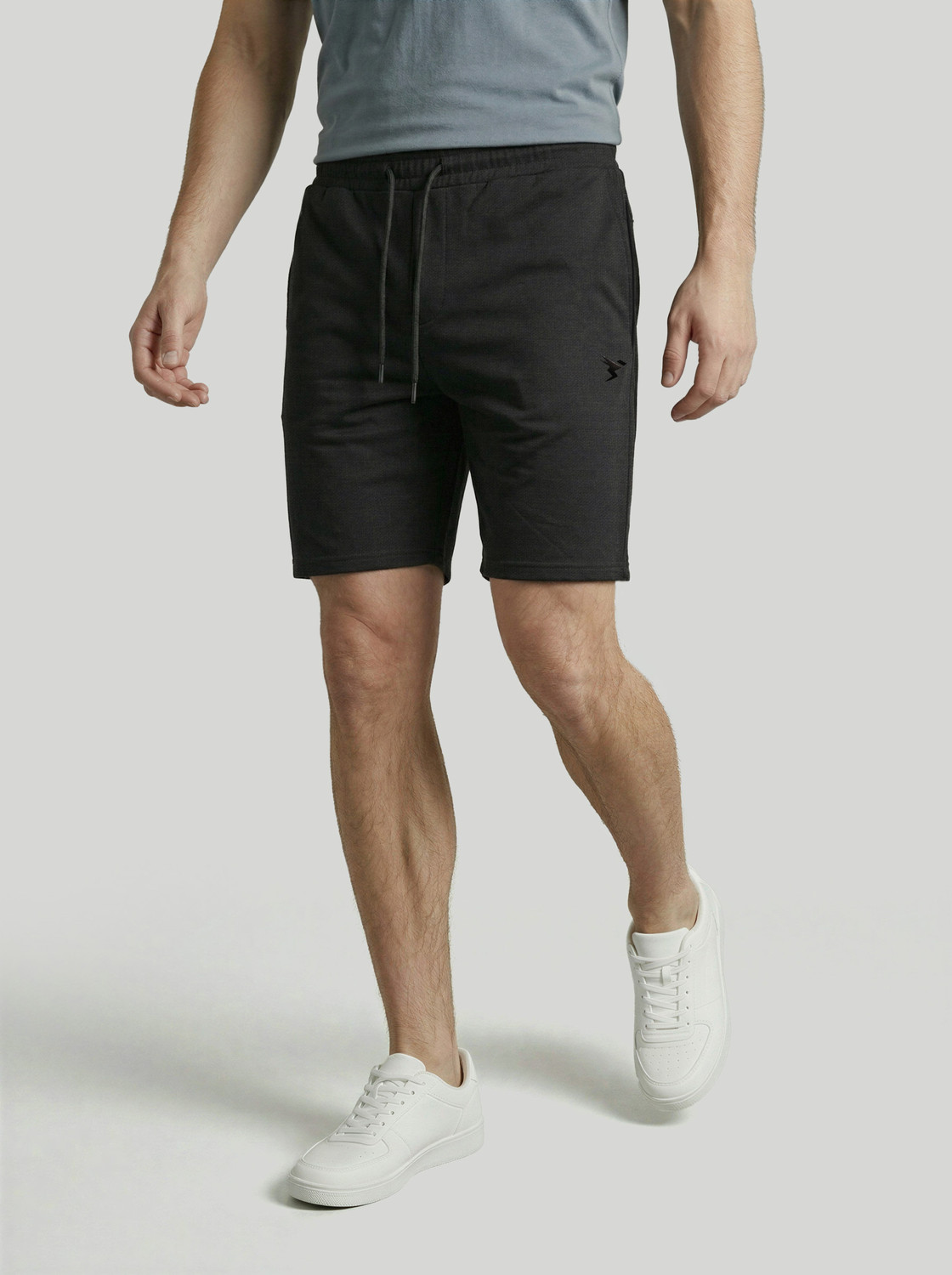 Image of TECHNOSPORT Solid Men Black Regular Shorts