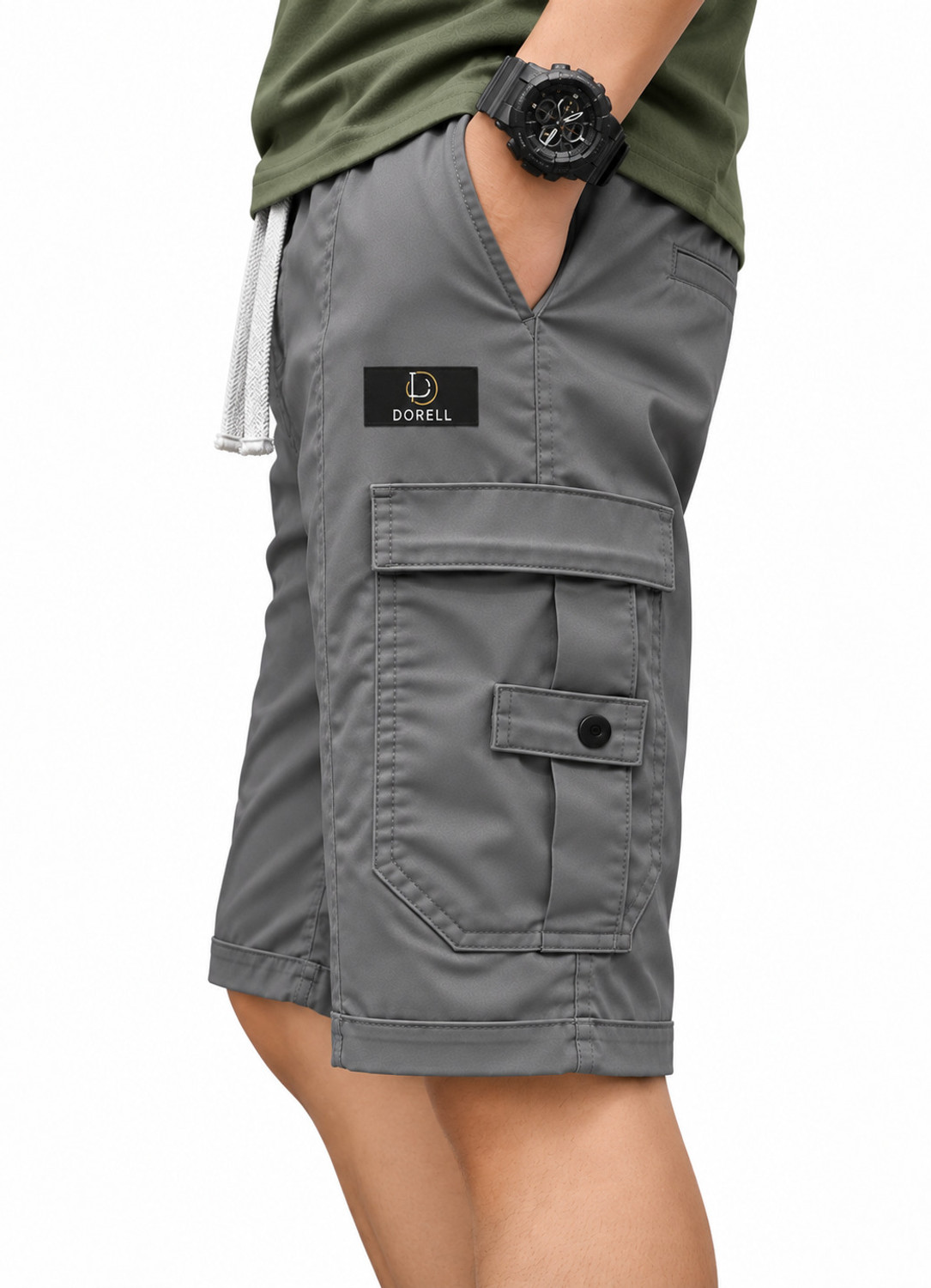 Image of dorell Solid Men Grey Cargo Shorts