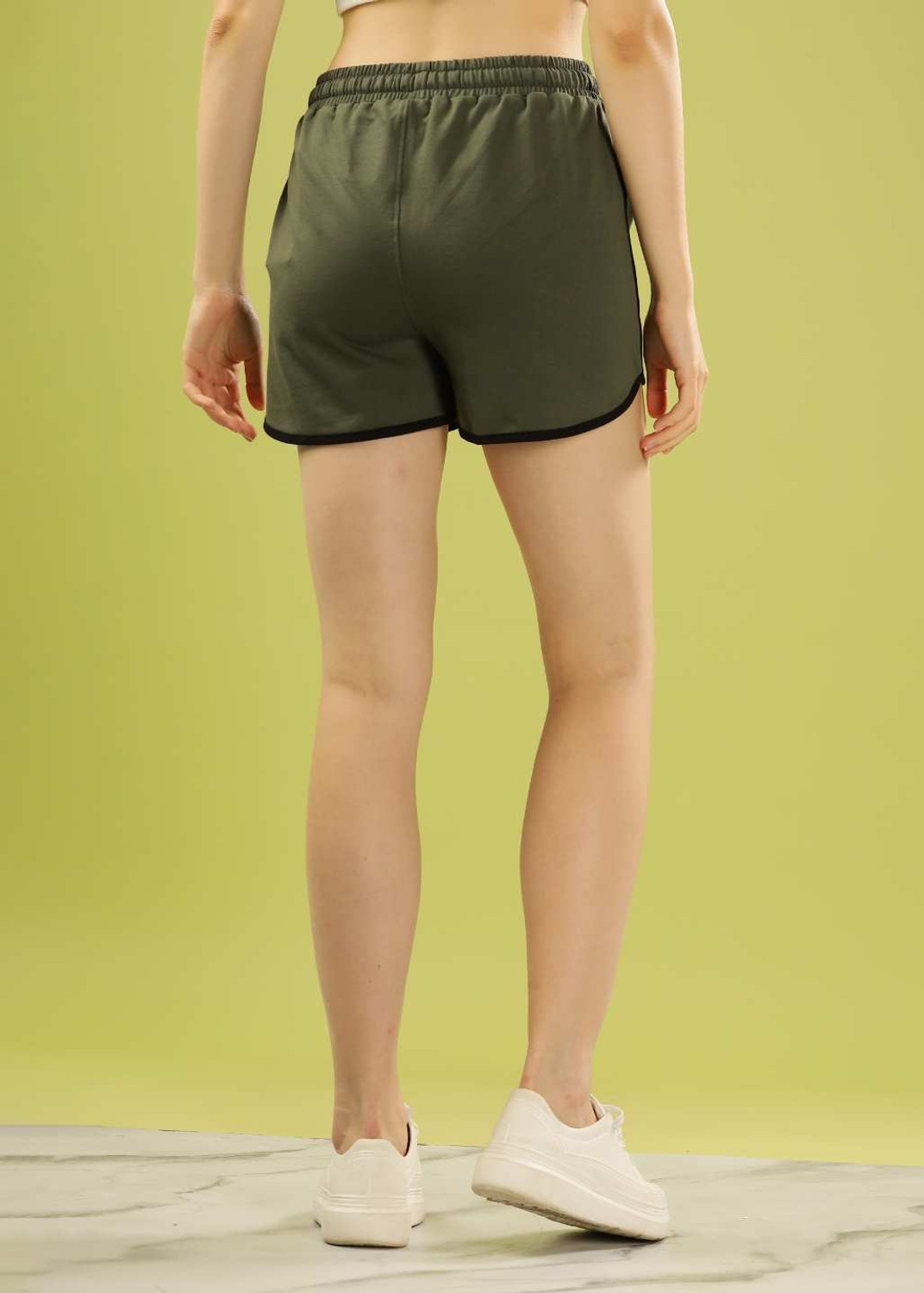 Image of Dollar Missy Solid Women Reversible Dark Green Sports Shorts