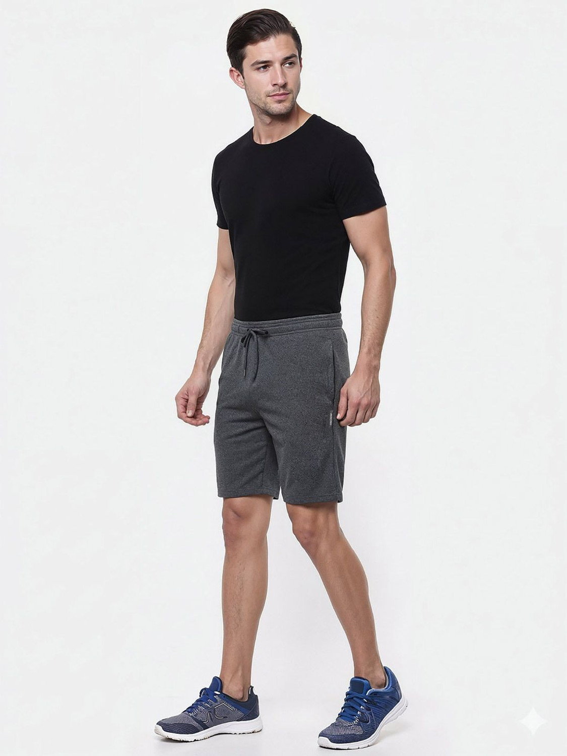 Image of MACRO BY RUPA Solid Men Grey Basic Shorts