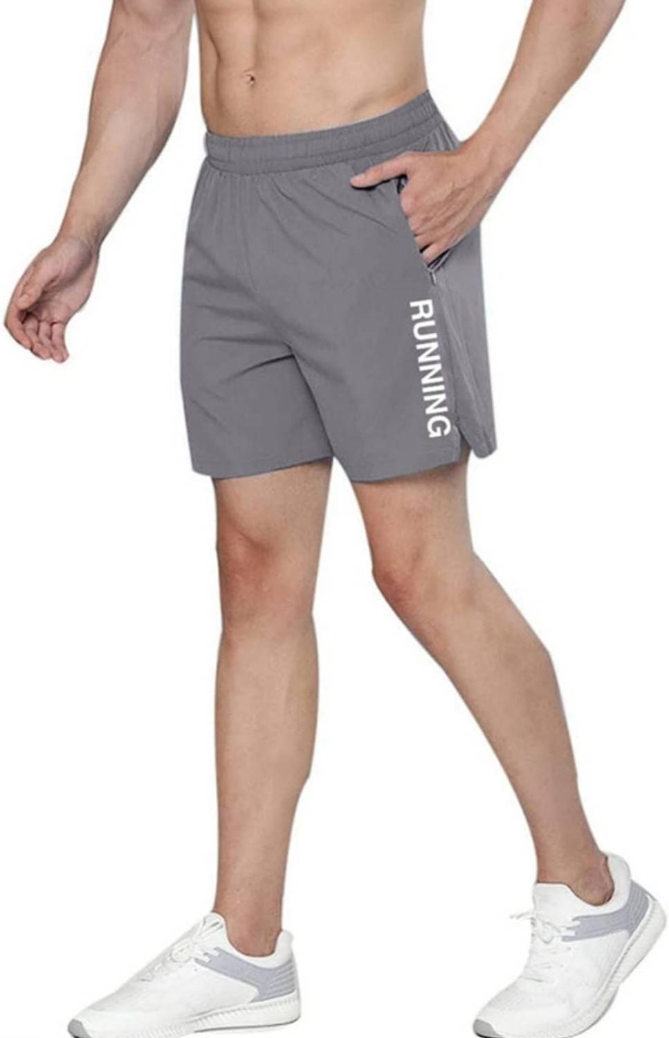 AdeebaFashion Solid Men Dark Grey Running Shorts