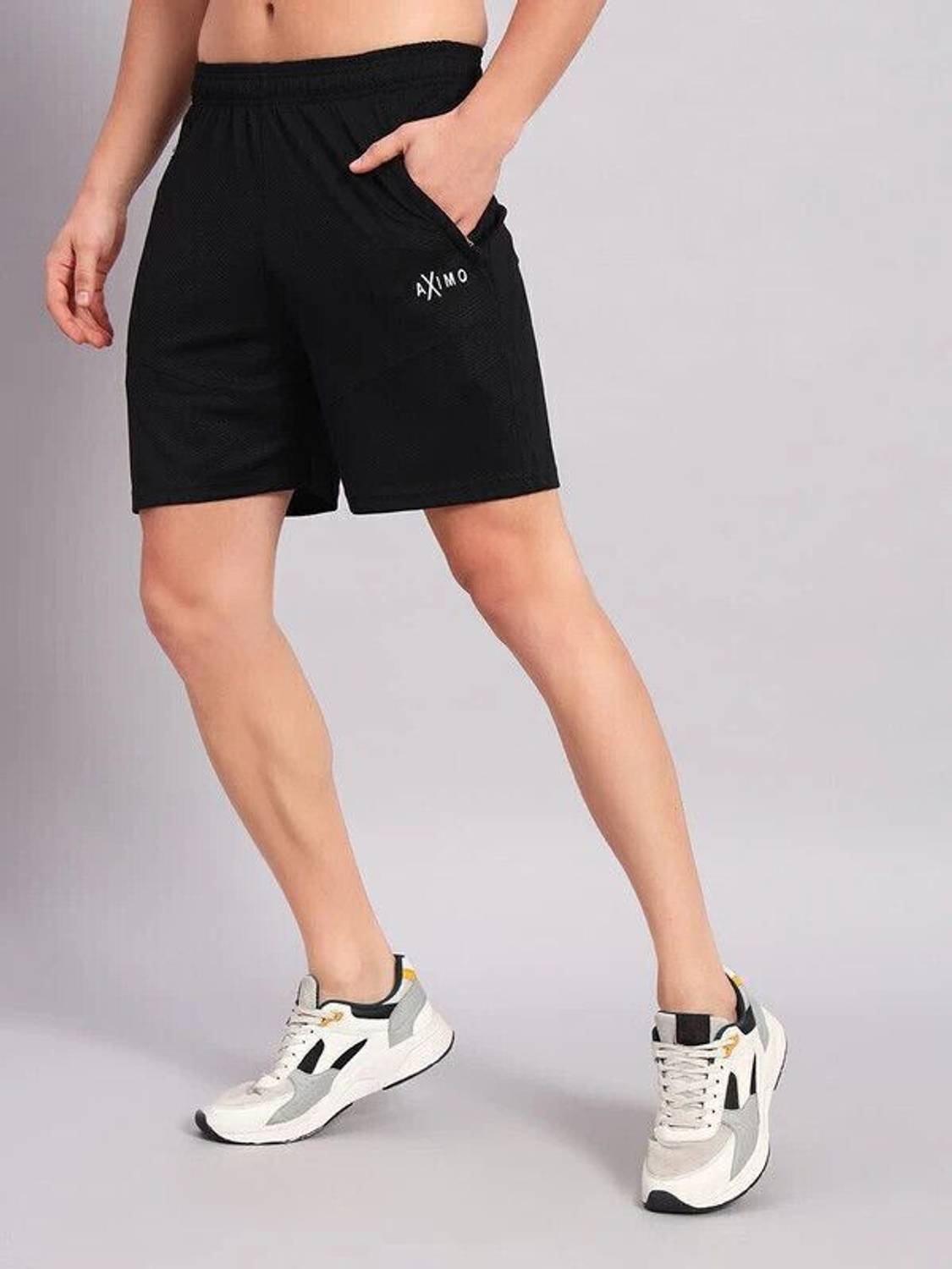 AXIMO Solid Men Black Regular Shorts