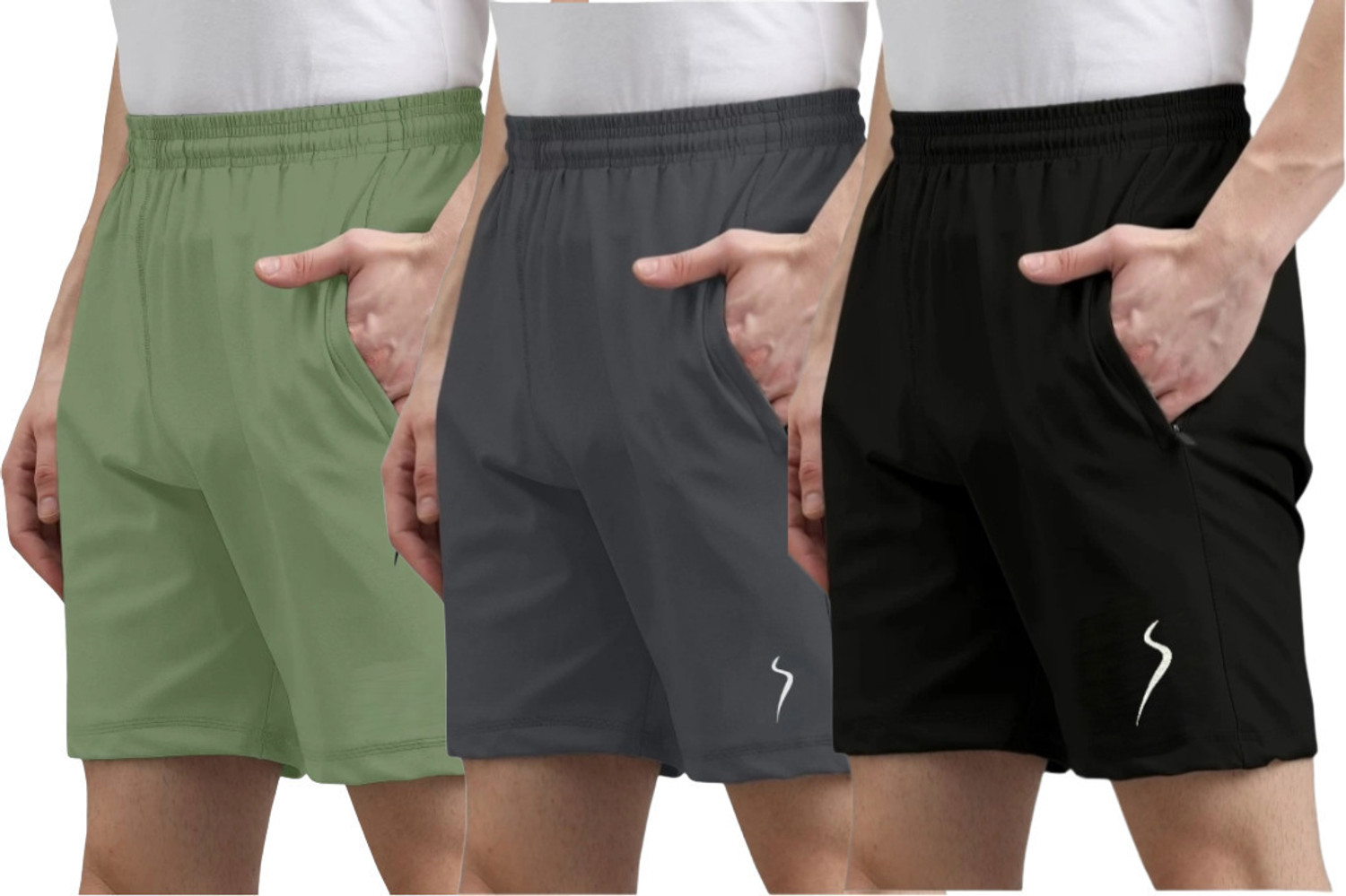 Image of Flicfol Solid Men Multicolor Sports Shorts