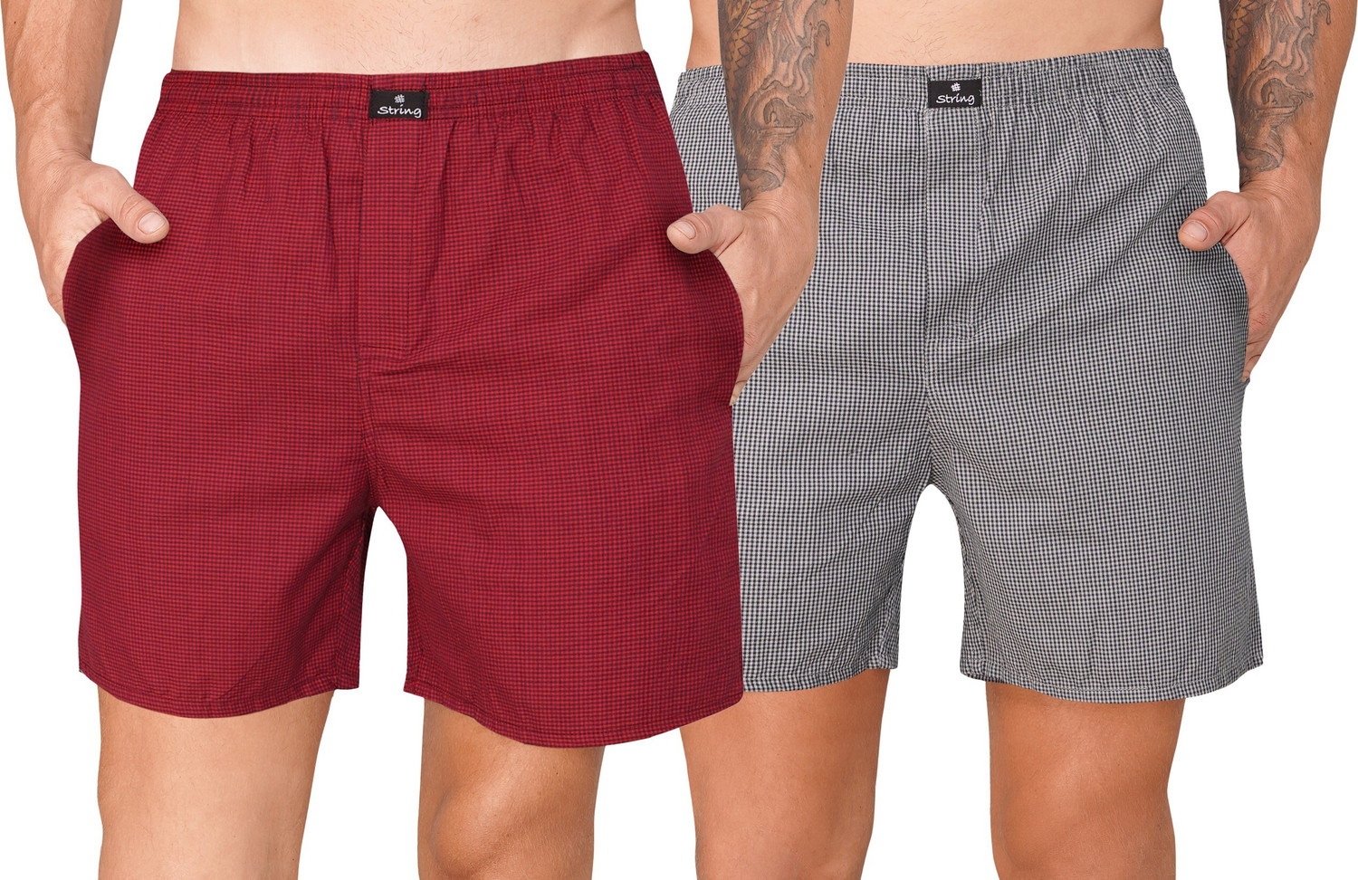 Image of String Checkered Men Multicolor Boxer Shorts