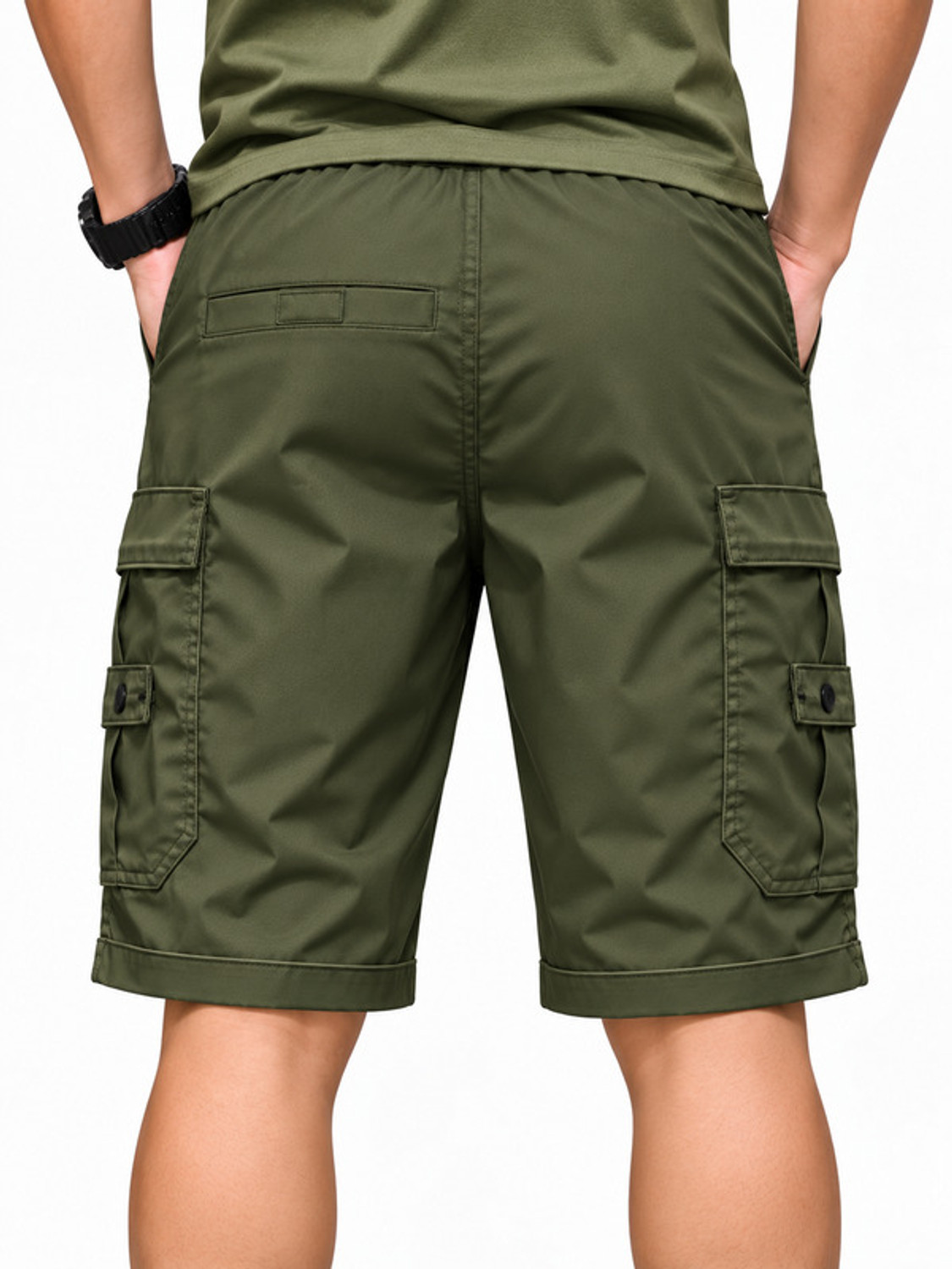Image of dorell Pack of 2 Solid Men Grey, Light Green Cargo Shorts