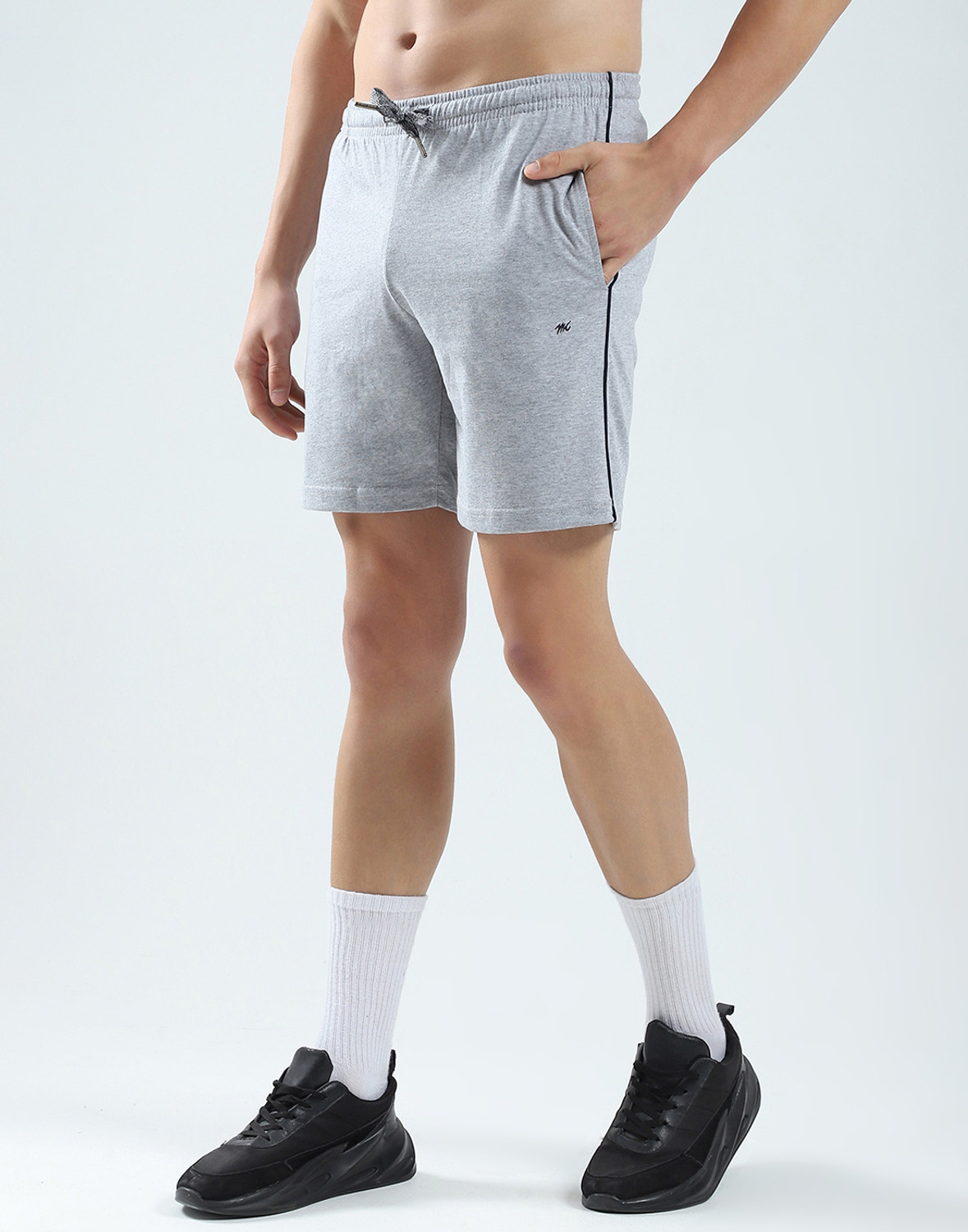 Image of MONTE CARLO Solid Men Grey Bermuda Shorts
