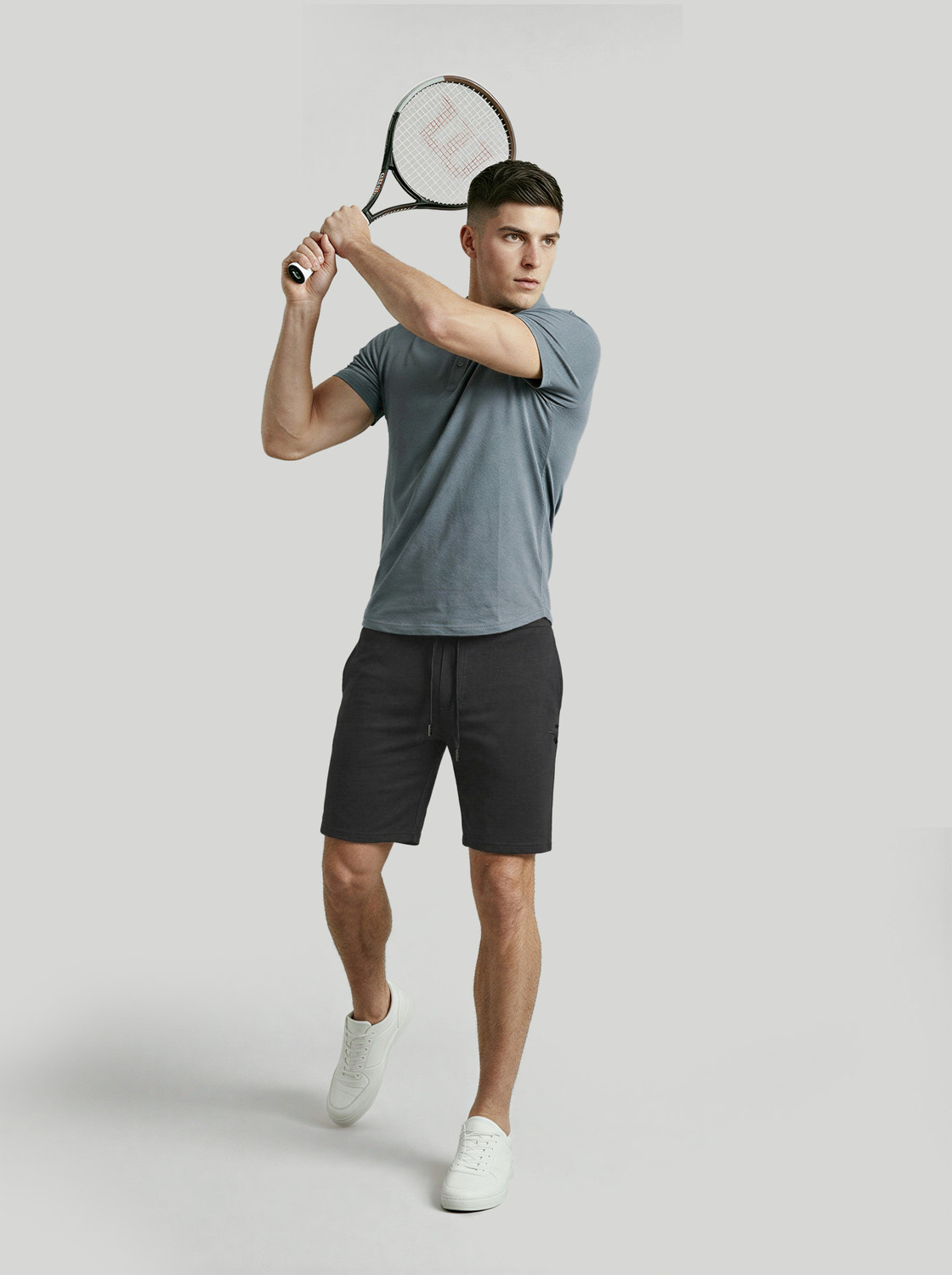 Image of TECHNOSPORT Solid Men Black Regular Shorts