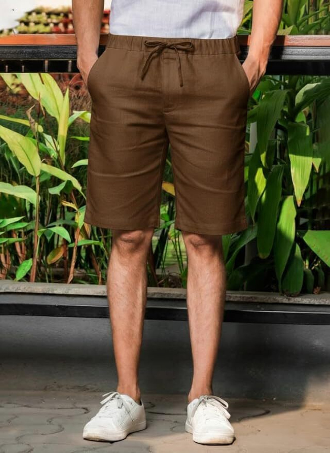 Image of VOMIX Solid Men Brown Casual Shorts