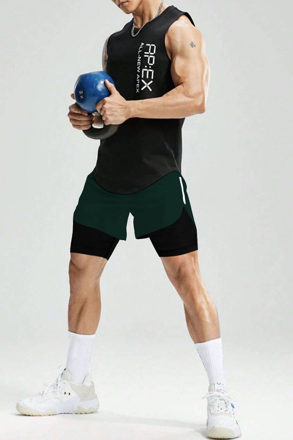 CULISH Men Green Sports Shorts