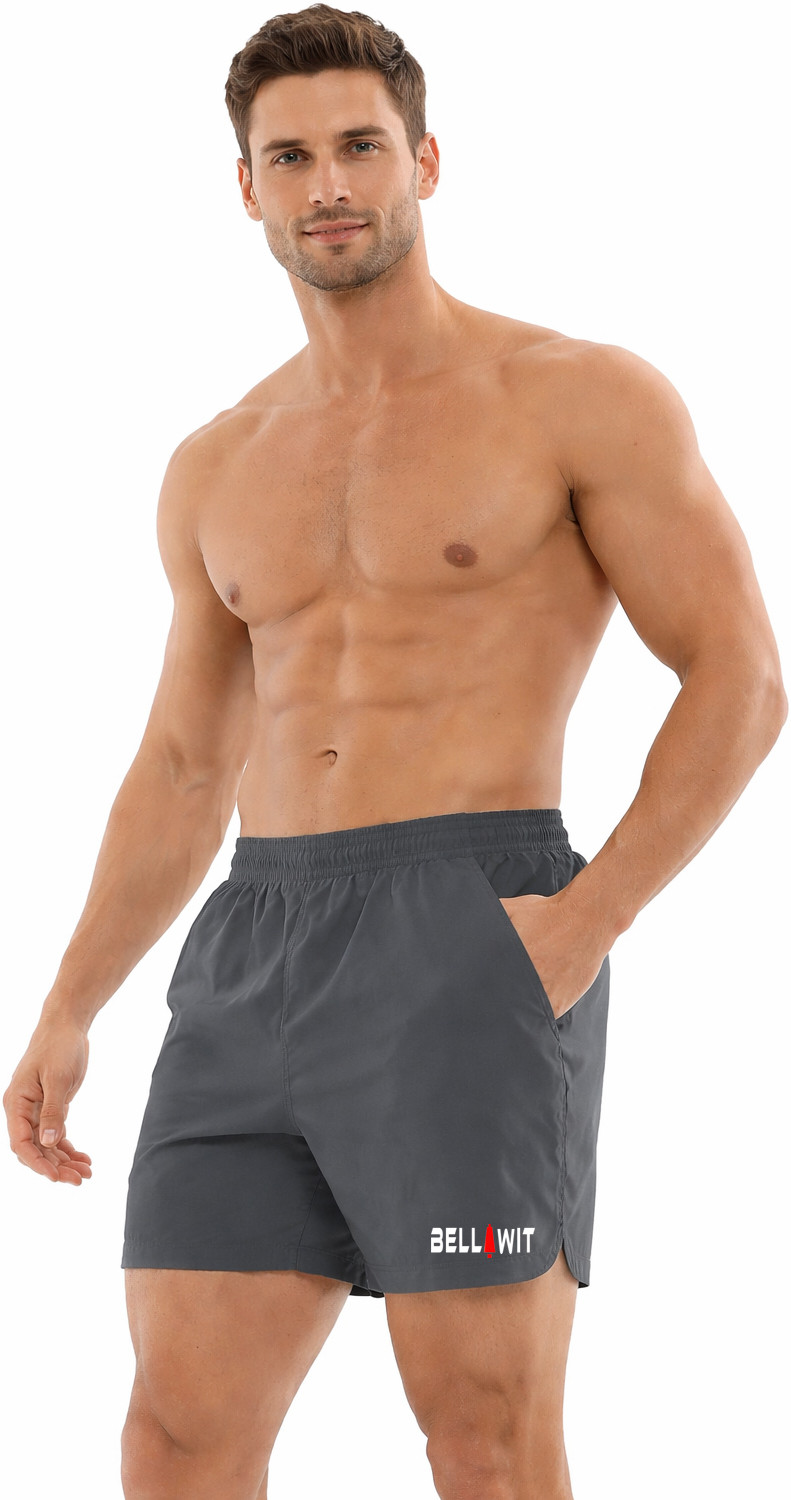 Image of Bellwit Solid Men Grey Sports Shorts