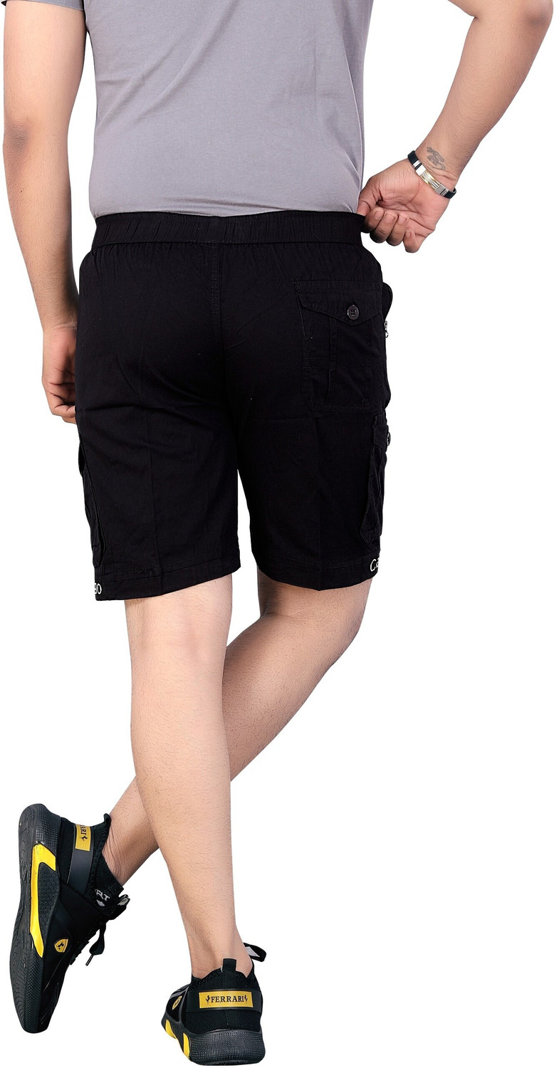 Image of HARICREATION Solid Men Black Casual Shorts