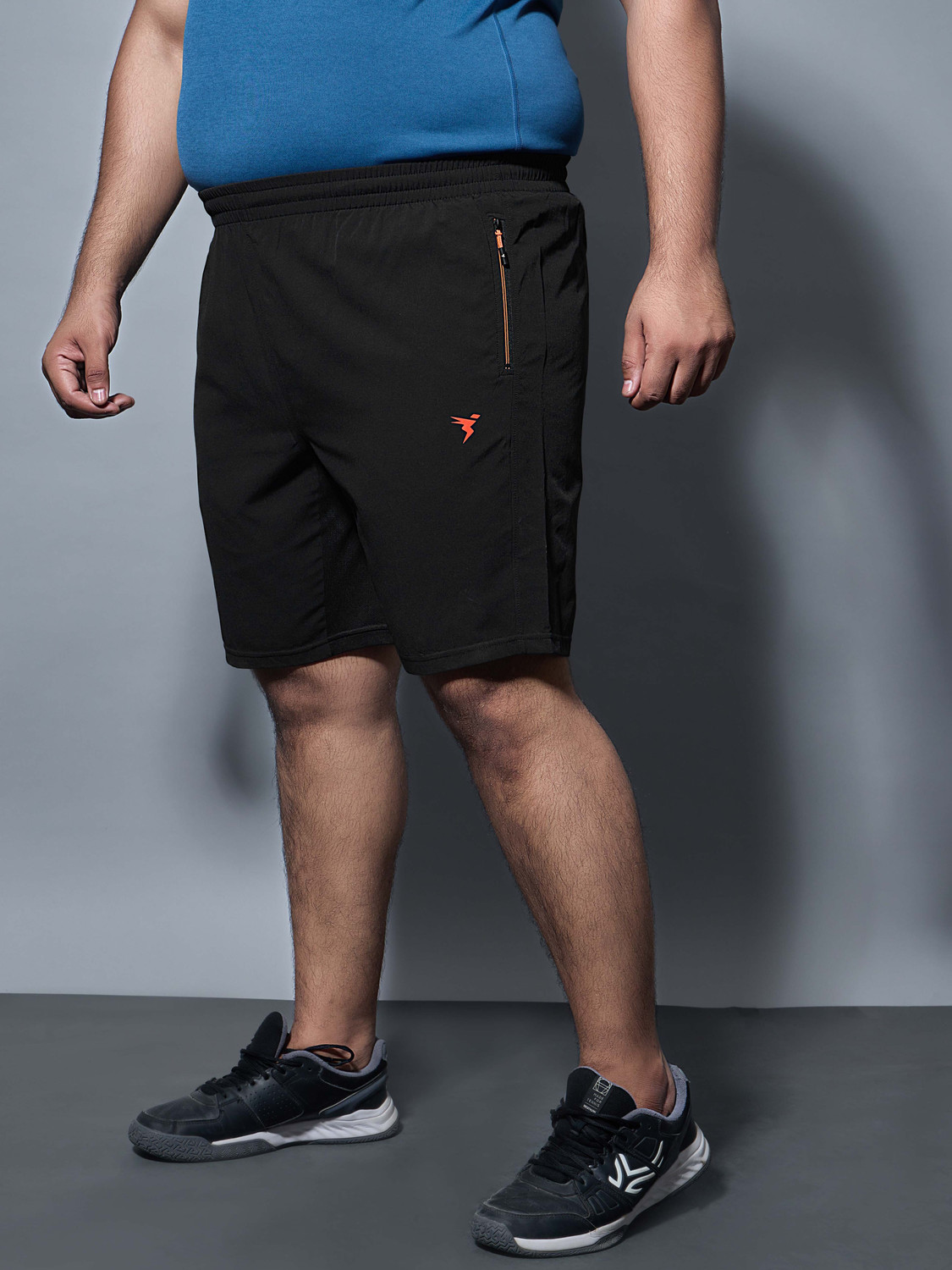 Image of TECHNOSPORT Solid Men Black Sports Shorts