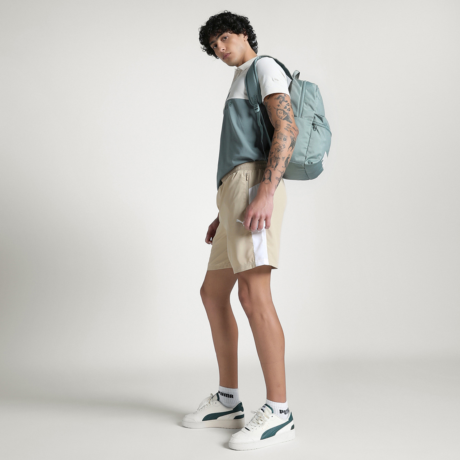 Image of PUMA Solid Men Beige Casual Shorts
