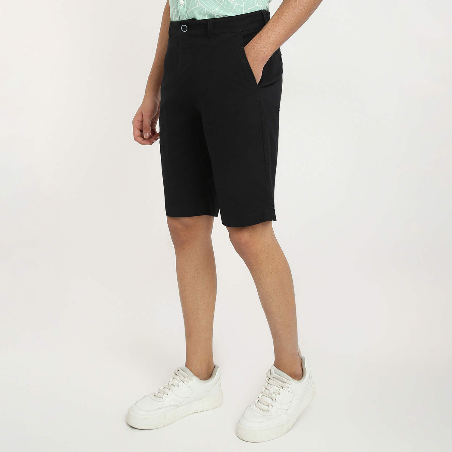 Image of PARX Solid Men Black Casual Shorts