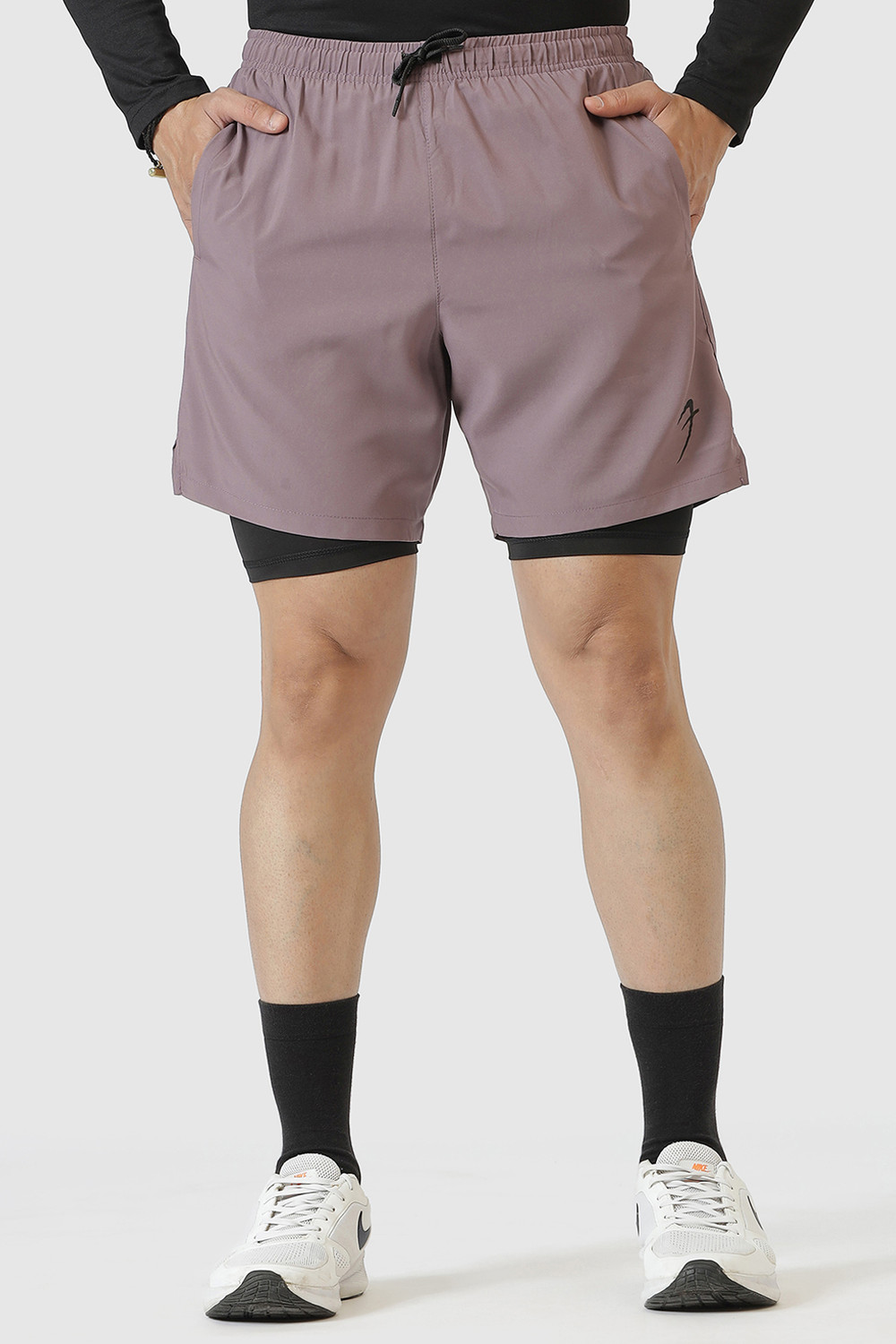 Image of FuaarK Solid Men Purple Sports Shorts