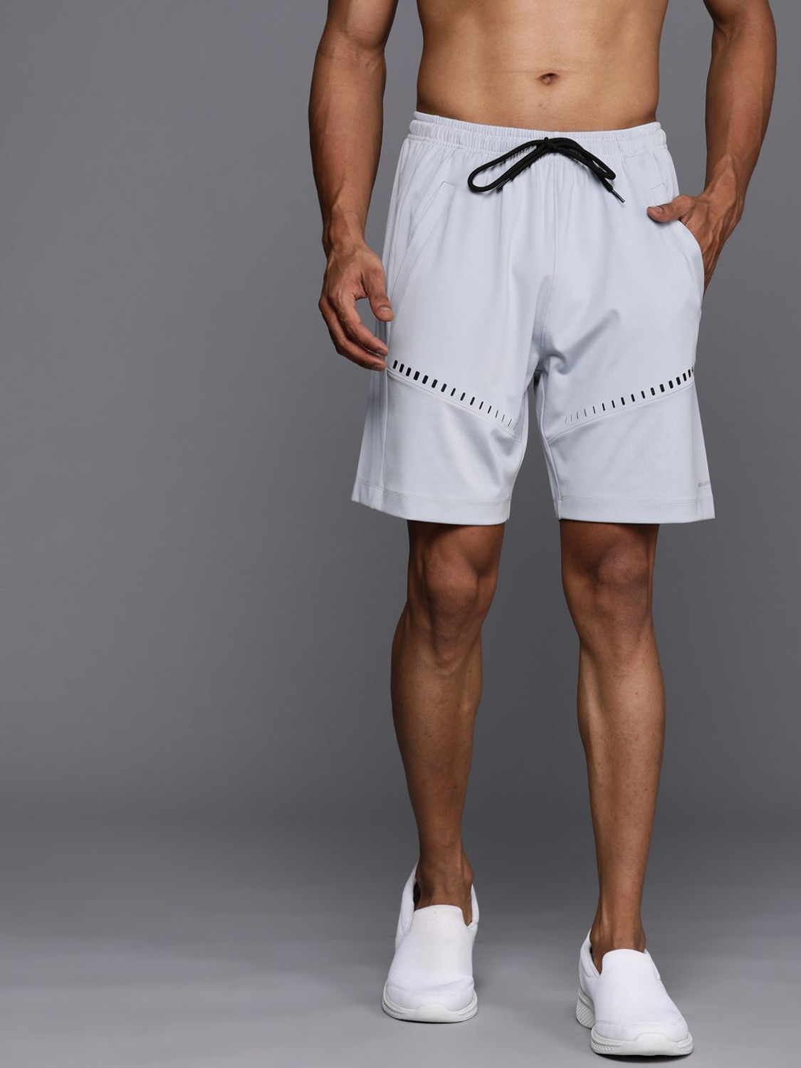 Image of HRX by Hrithik Roshan Solid Men Reversible Grey Regular Shorts