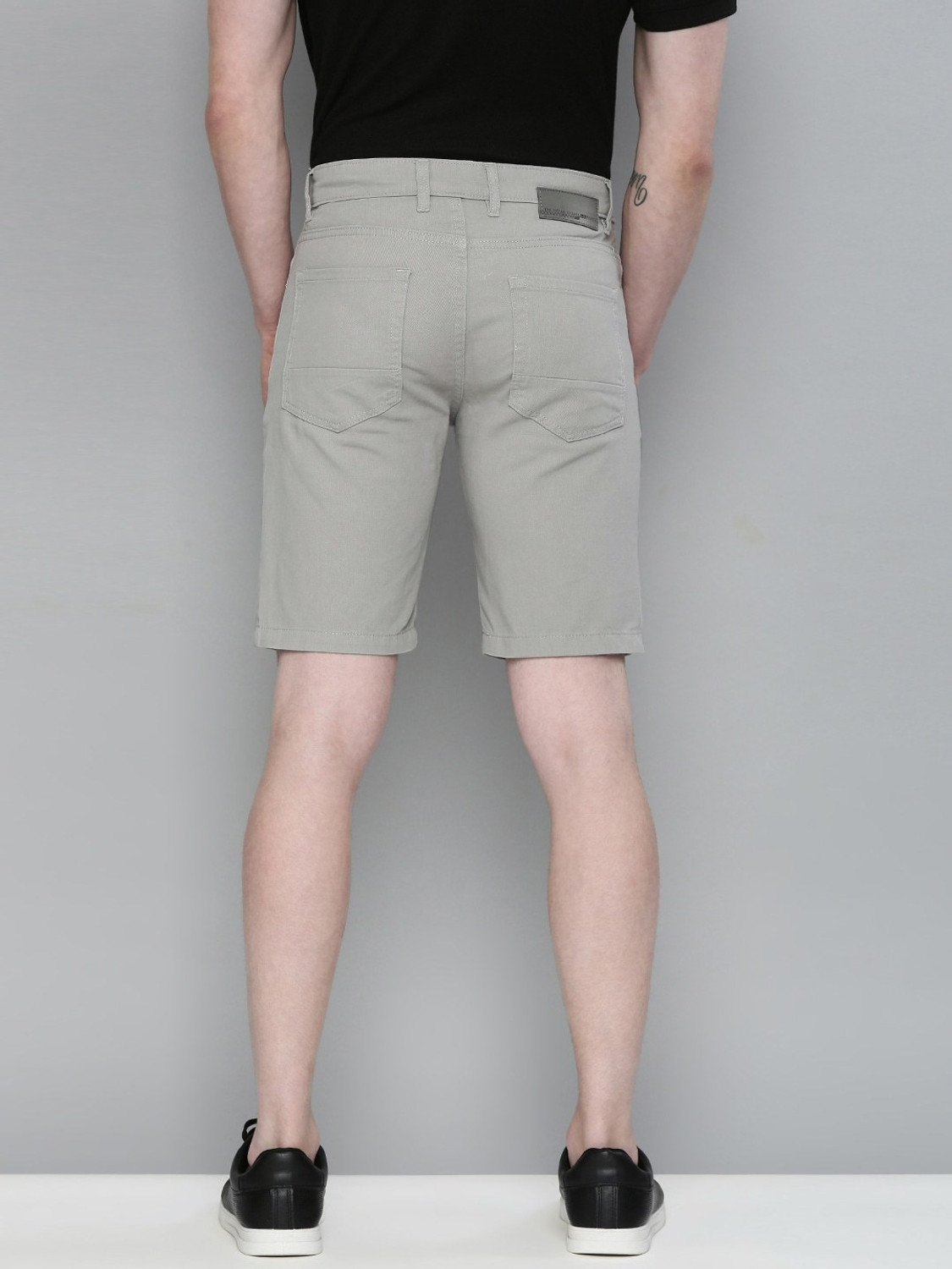 Image of The Indian Garage Co. Solid Men Grey Chino Shorts