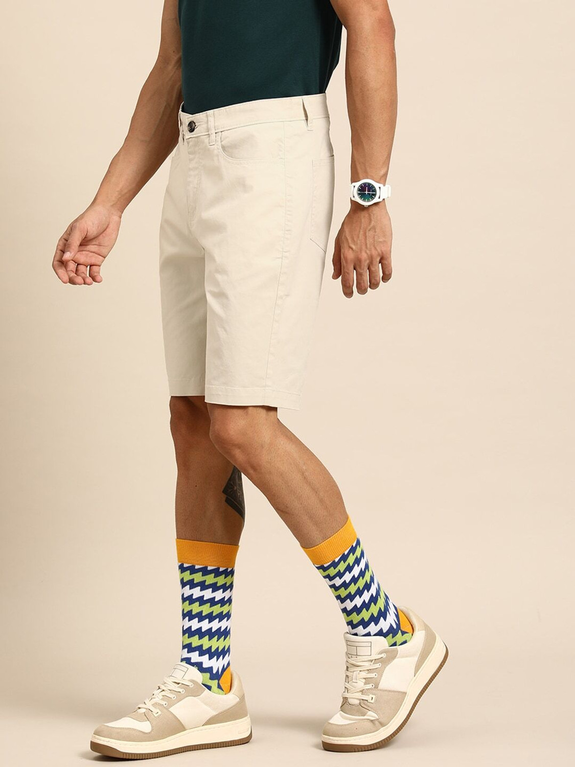 Image of United Colors of Benetton Solid Men Blue Casual Shorts