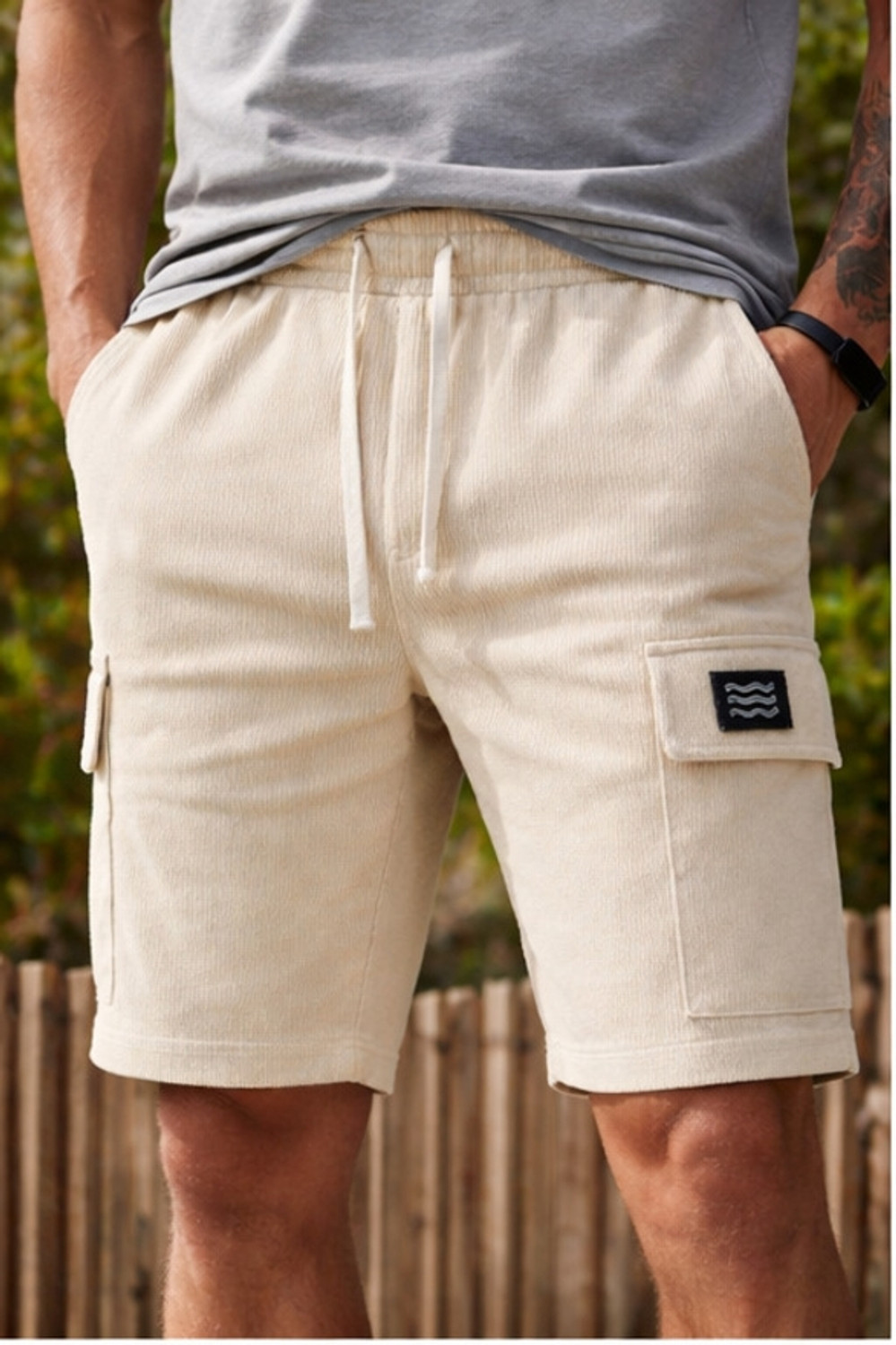 Image of METRONAUT Men pack 2 Solid Drawstring Waist Casual Knee Length Shorts Pack of 2 Solid Men Multicolor Basic Shorts