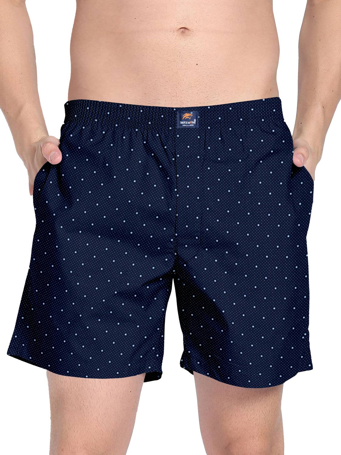 BRUCEWANE Polka Print Men Blue Boxer Shorts