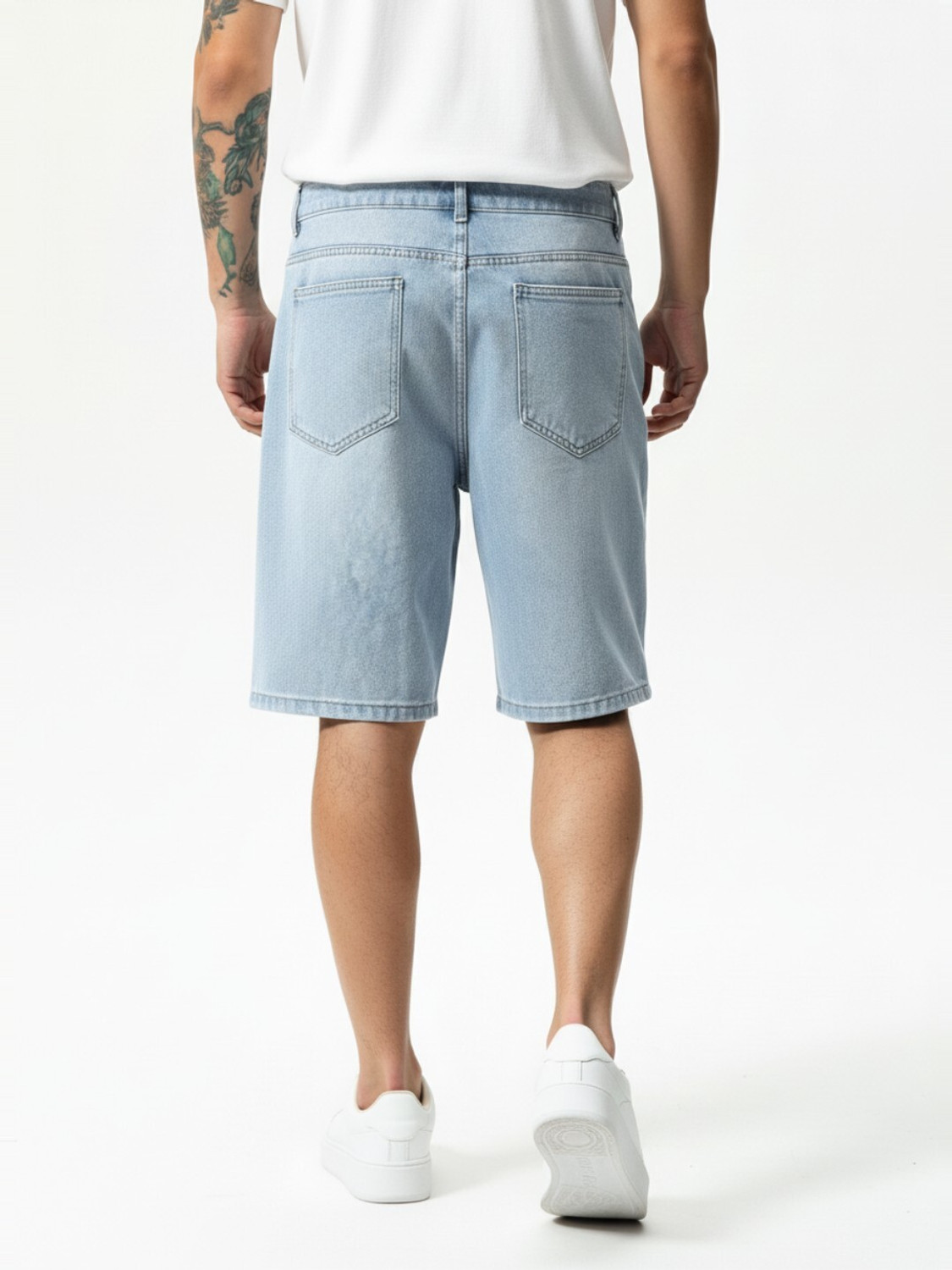 Image of Rawlane Solid Men Light Blue Regular Shorts