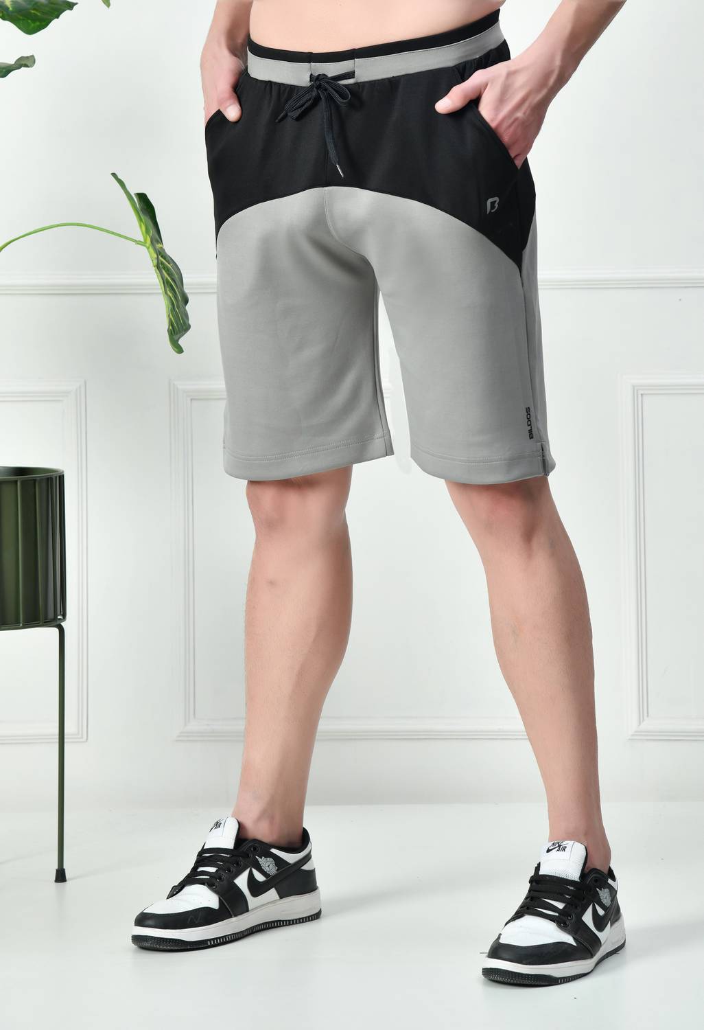 BILDOS Solid Men Grey Regular Shorts