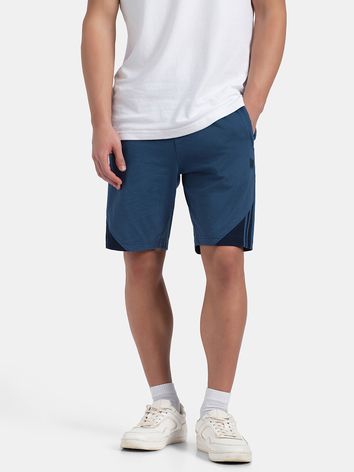 Image of JOCKEY Solid Men Blue Regular Shorts