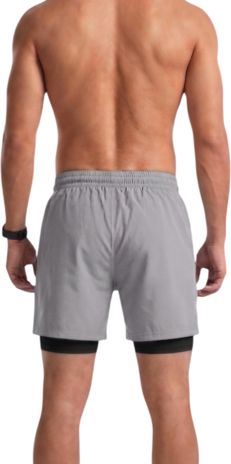 Image of BOLDSHARK Solid Men Grey Running Shorts
