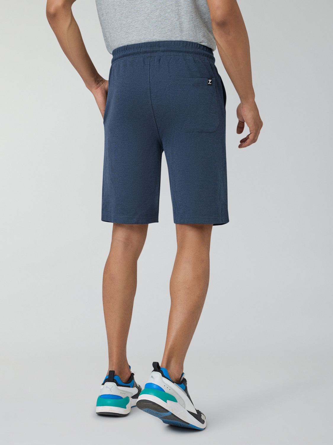 Image of XYXX Solid Men Dark Blue Casual Shorts