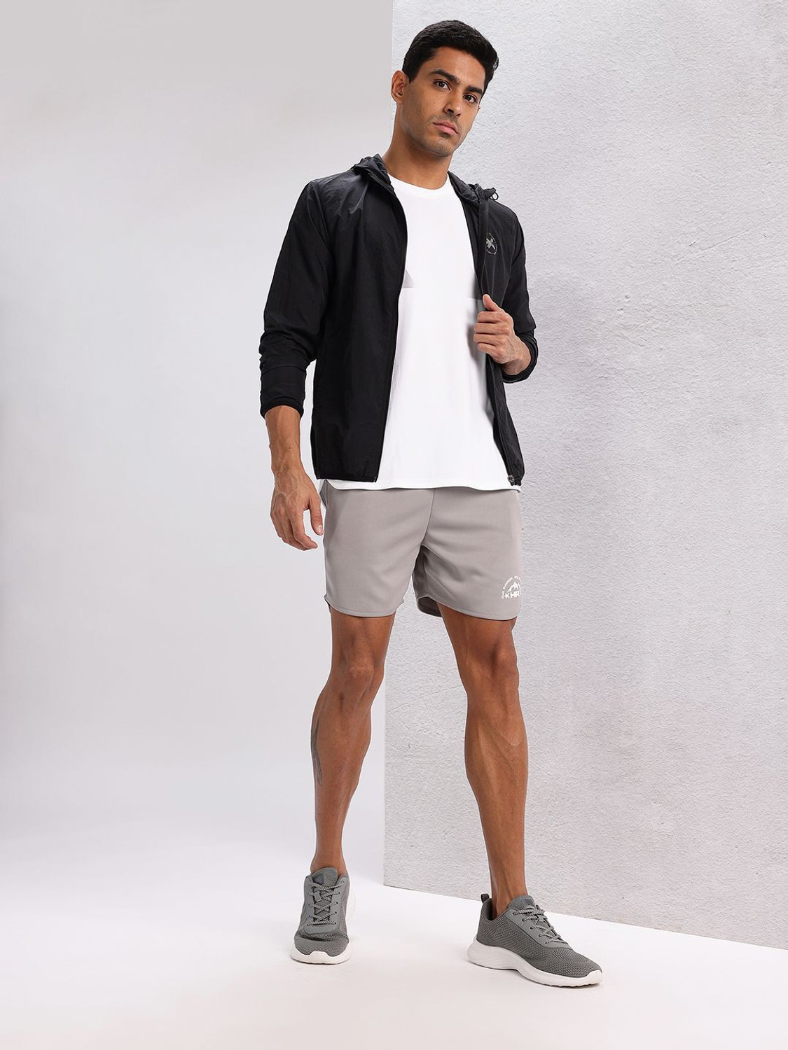 Image of HRX by Hrithik Roshan Solid Men Grey Sports Shorts