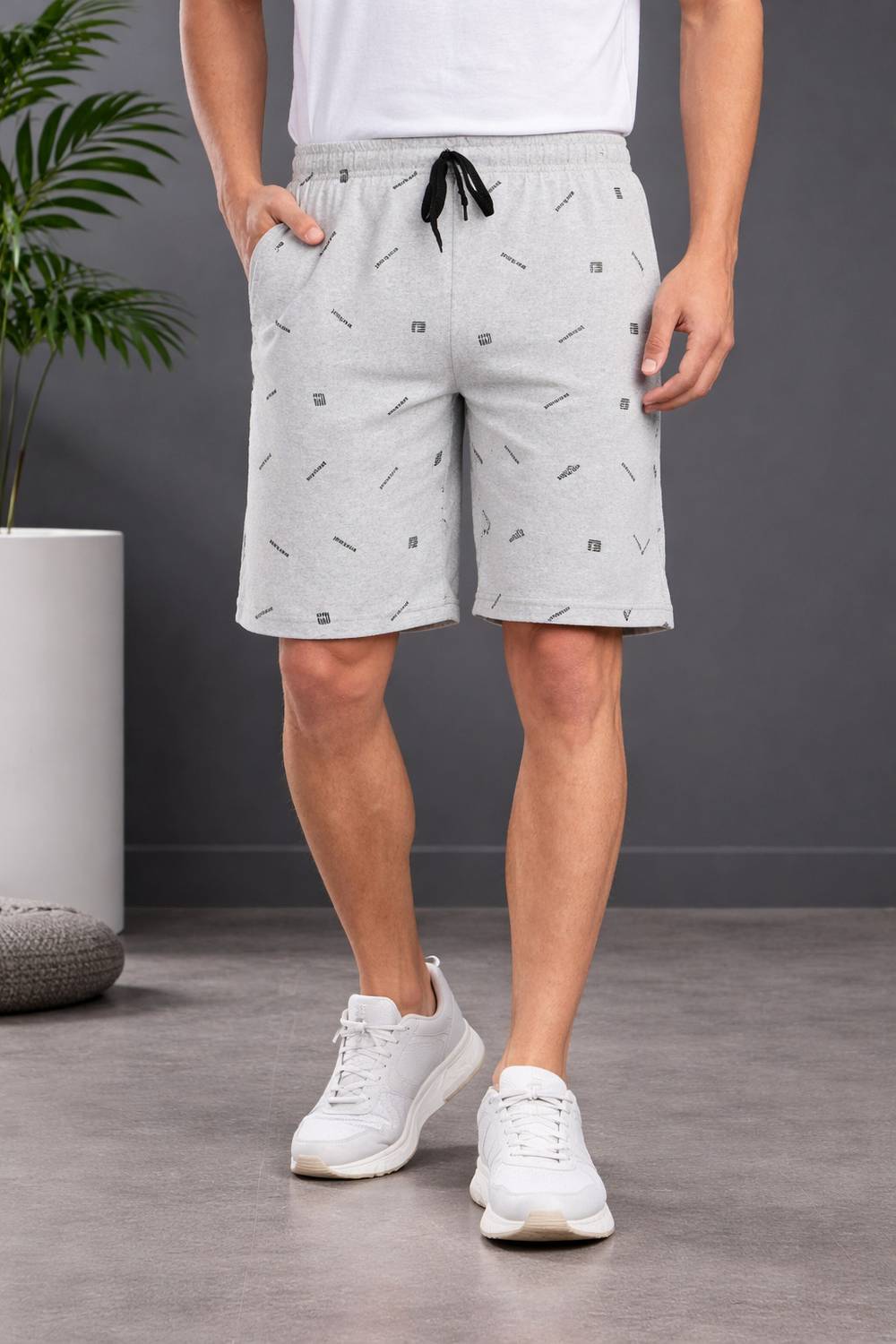 ALIZA Printed Men Grey Casual Shorts