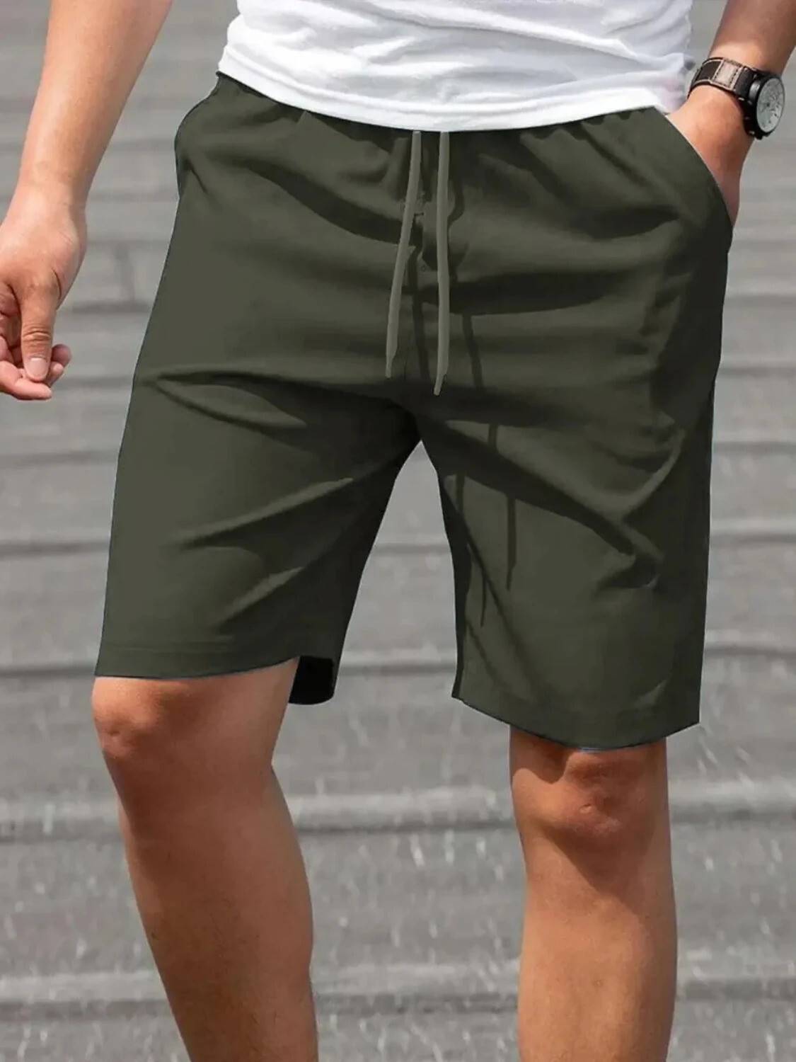 BTMZ Solid Men Green Regular Shorts
